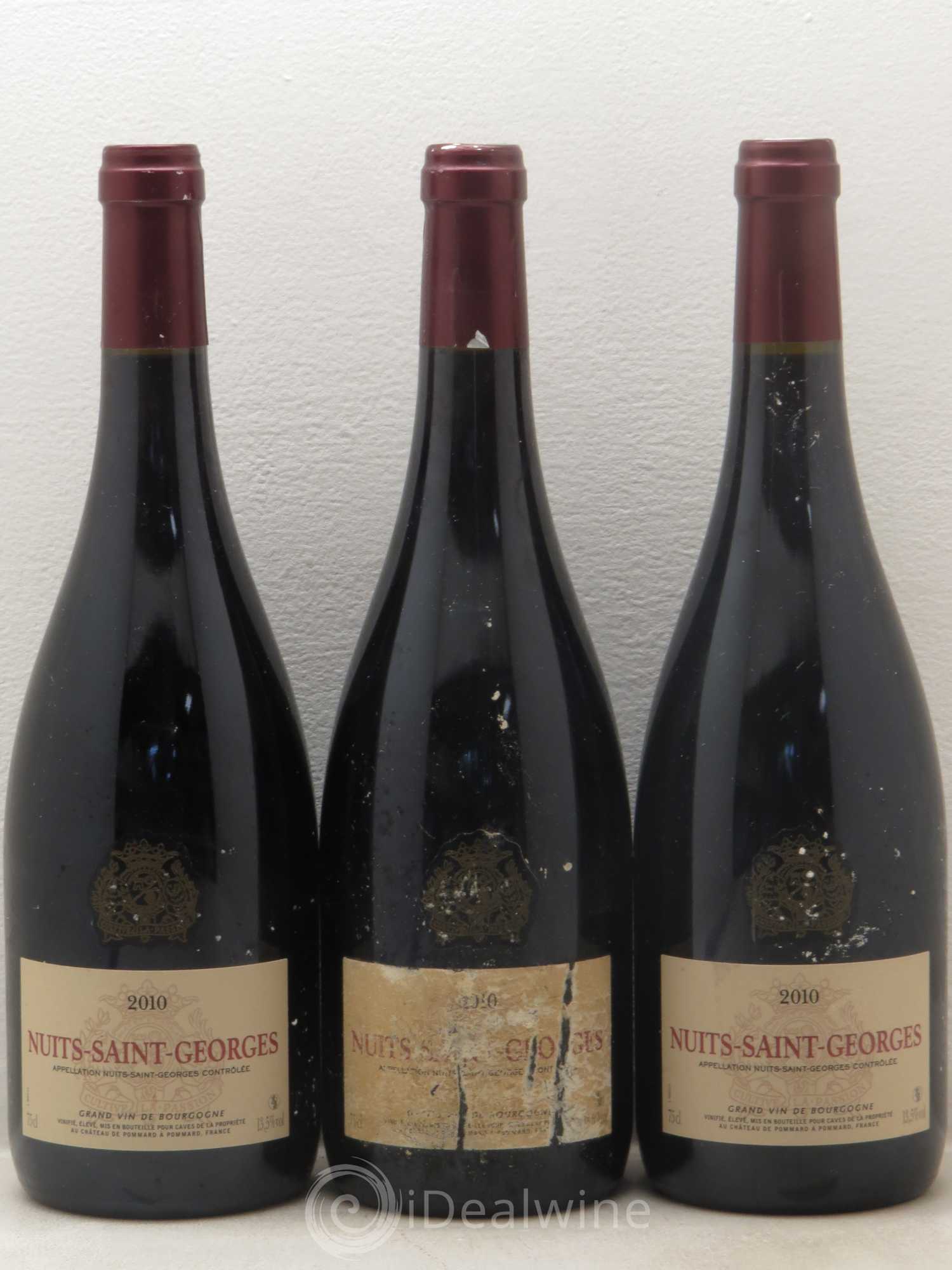 Nuits-Saint-Georges Château de Pommard 2010 - Lot de 3 bouteilles - 0