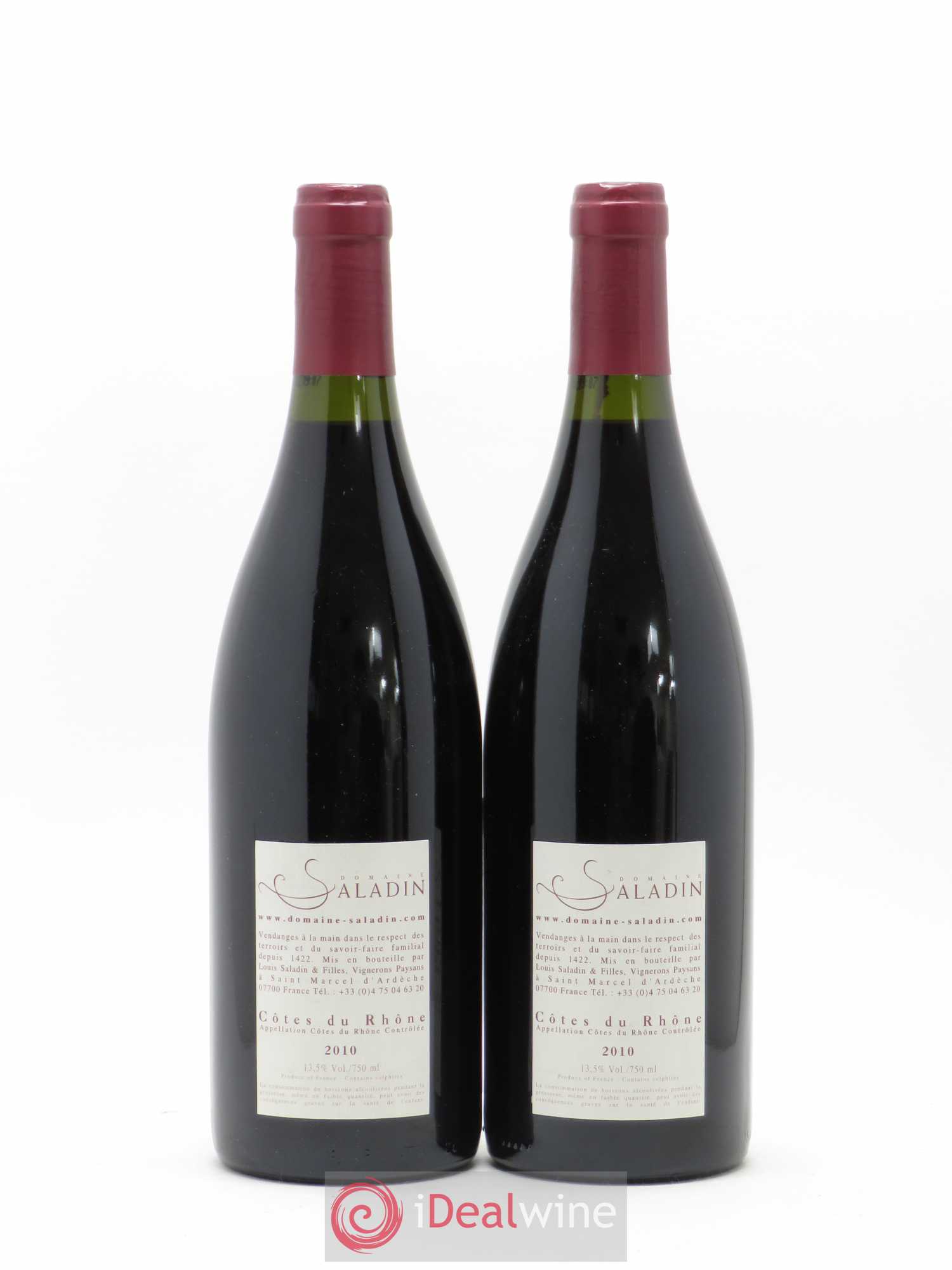 Côtes-du-Rhône Paul Domaine Saladin 2010 - Lot de 2 bouteilles - 1