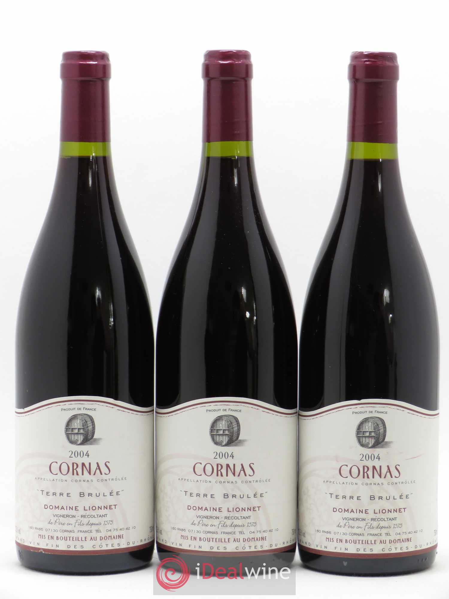 Cornas Terres Brûlée Domaine Lionnet 2004 - Lot de 6 bouteilles - 1