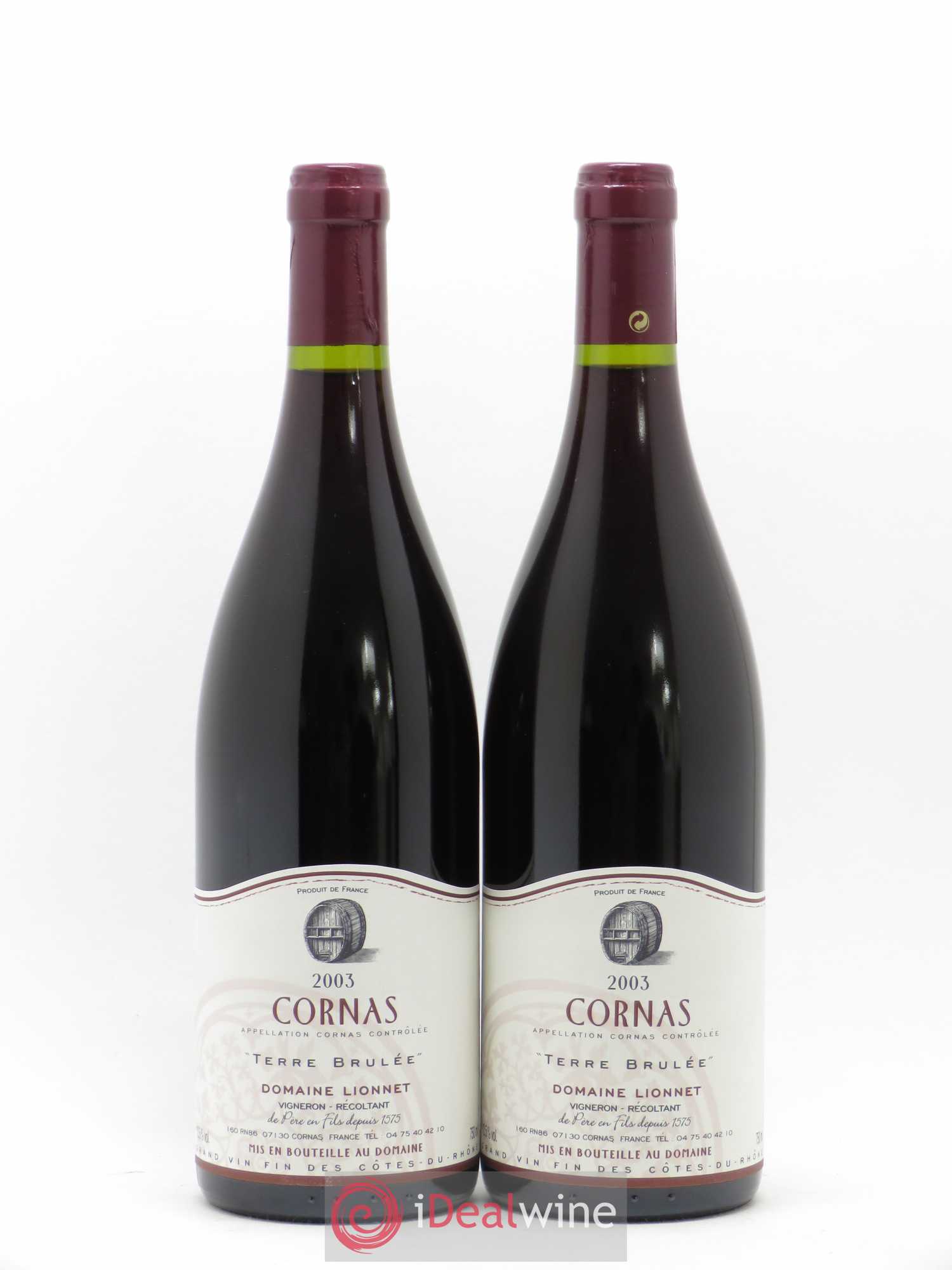 Cornas Terre Brûlée Domaine Lionnet 2003 - Posten von 2 Flaschen - 0