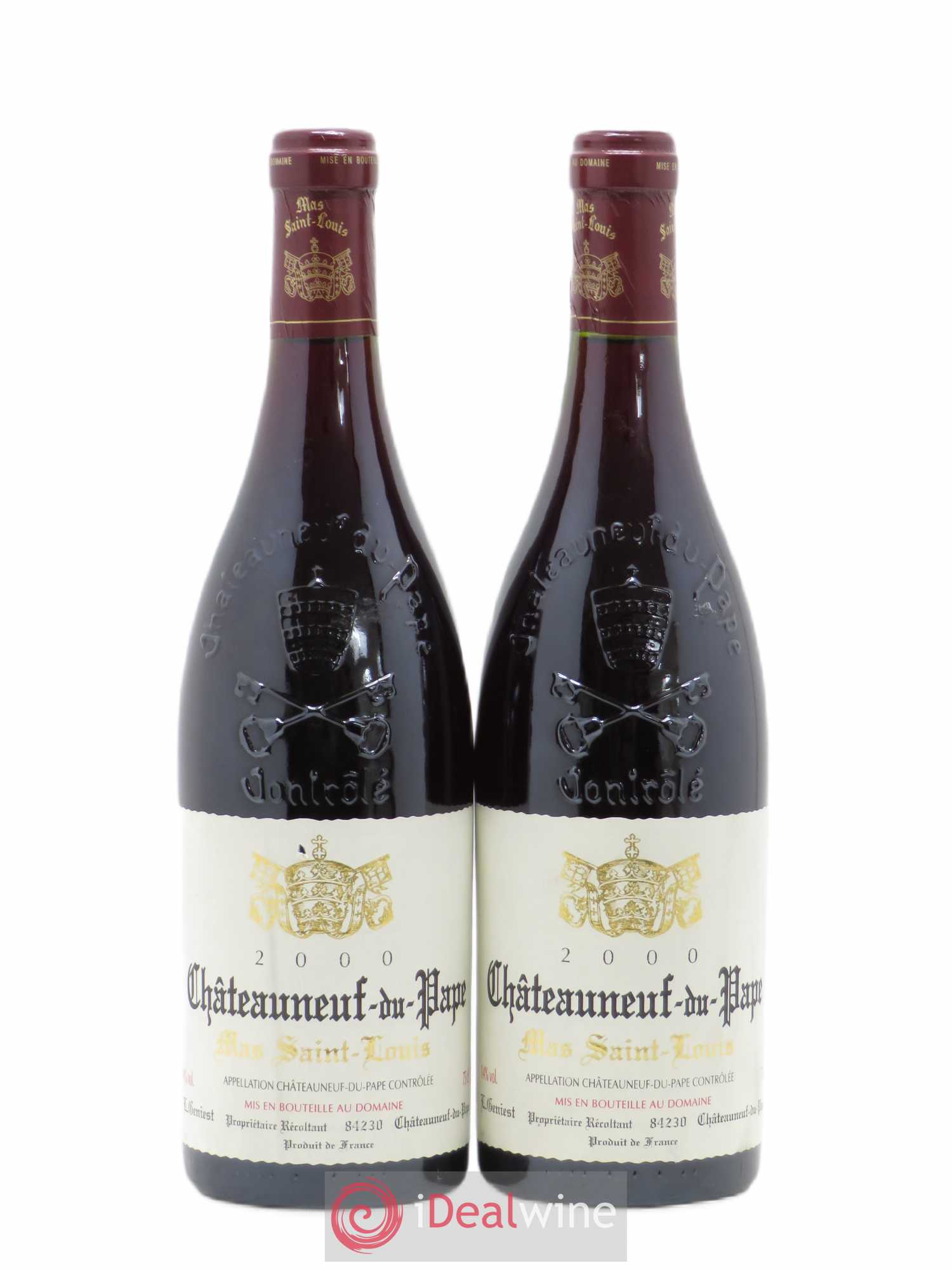 Châteauneuf-du-Pape Tradition Mas Saint-Louis (sans prix de réserve) 2000 - Lot de 2 bouteilles - 0