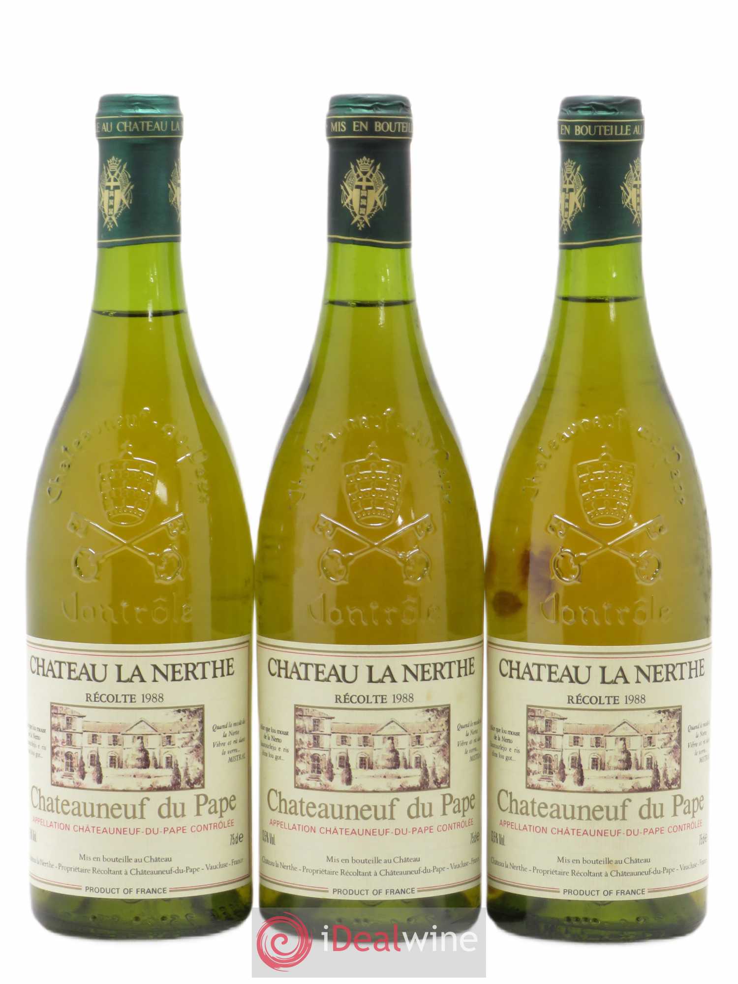 Châteauneuf-du-Pape Château la Nerthe Famille Richard (sans prix de réserve) 1988 - Lot de 3 bouteilles - 0
