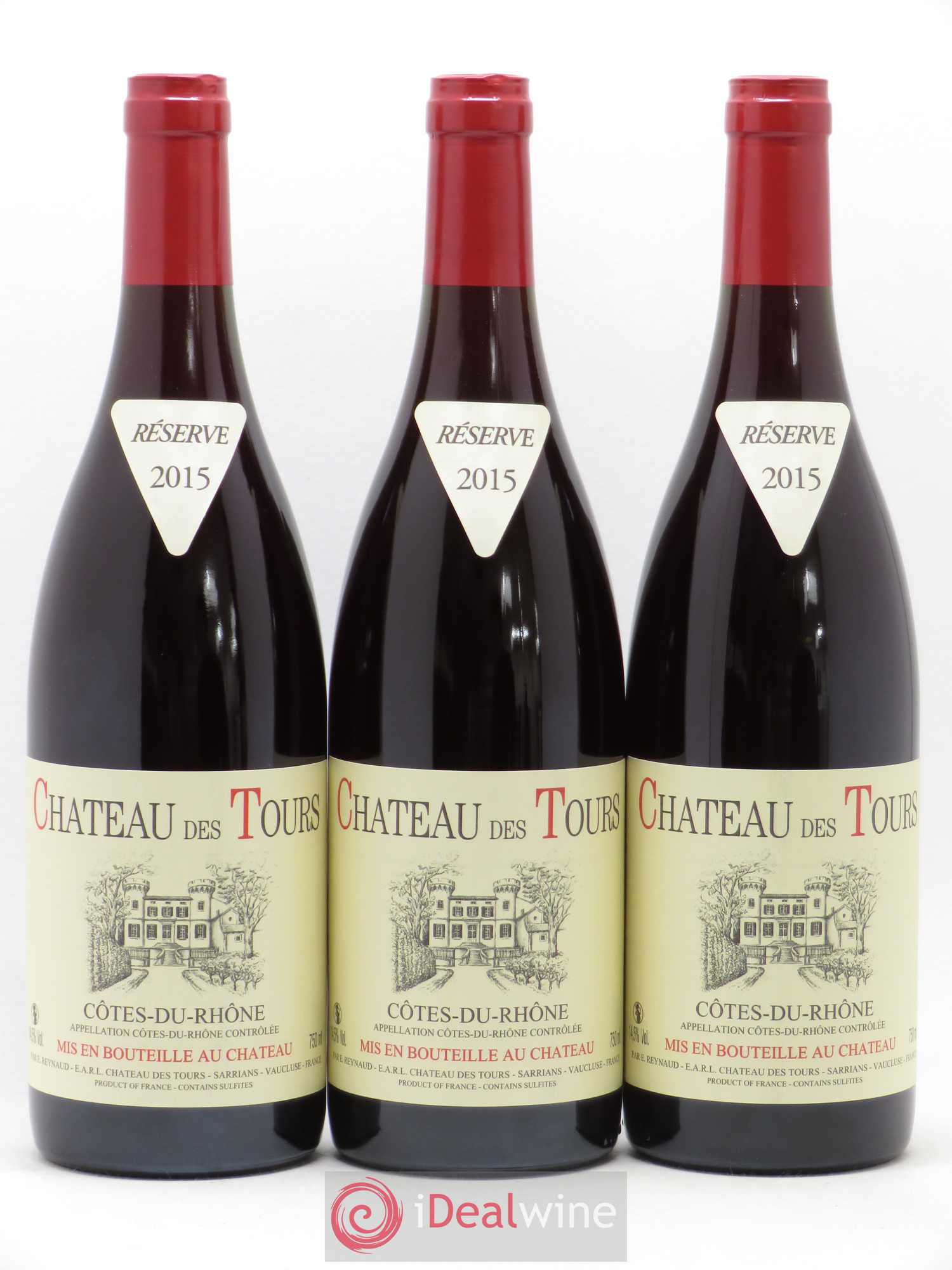 Côtes-du-Rhône Château des Tours Emmanuel Reynaud 2015 - Lot de 3 bouteilles - 0