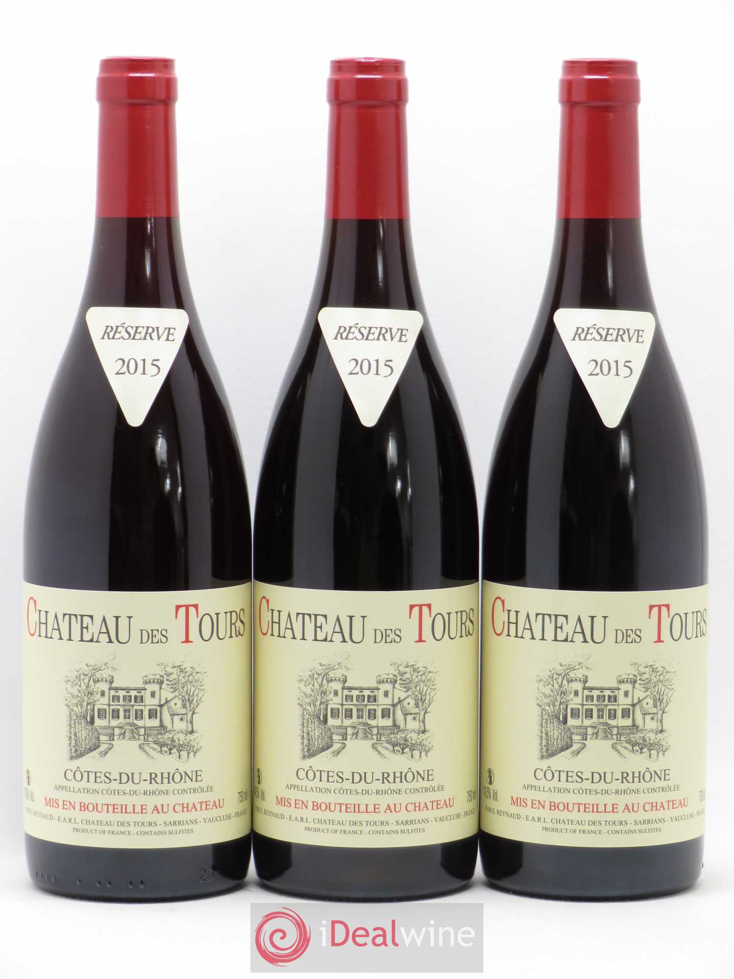 Côtes-du-Rhône Château des Tours Emmanuel Reynaud 2015 - Lot de 3 bouteilles - 0