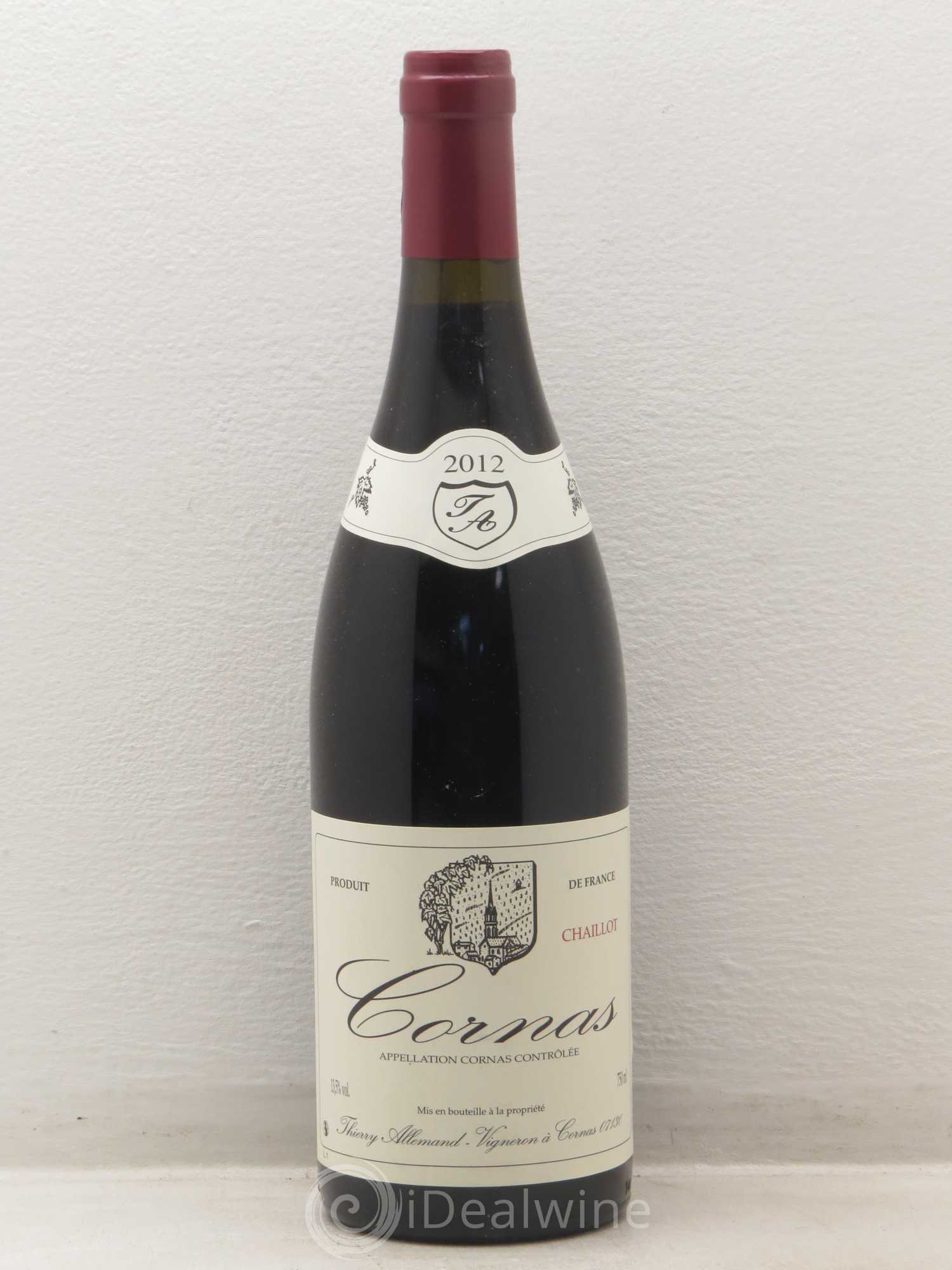 Cornas Chaillot Thierry Allemand 2012 - Lot de 1 bouteille - 0