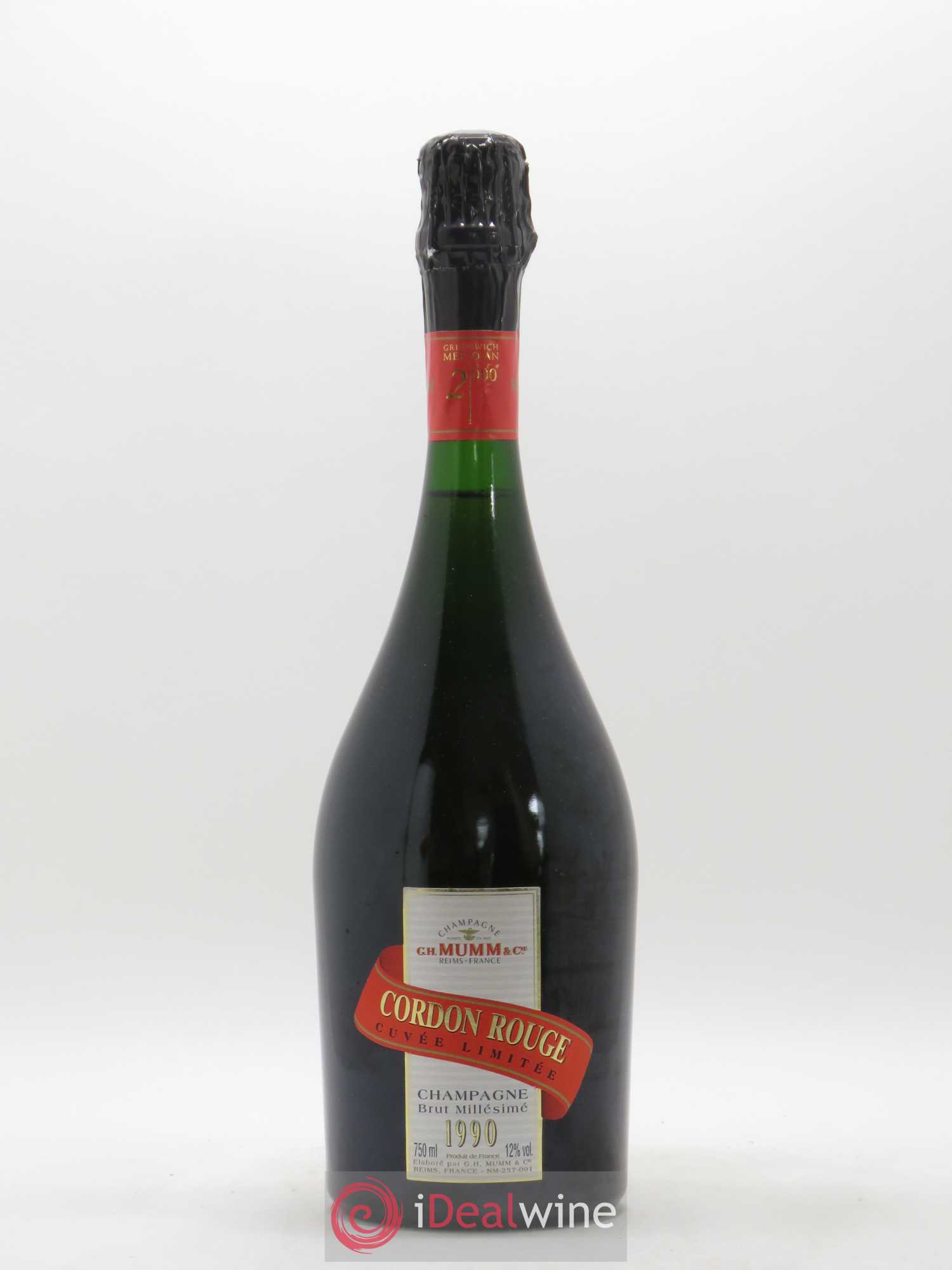 Cordon Rouge Mumm Cuvée Limitée 1990 - Posten von 1 Flasche - 0