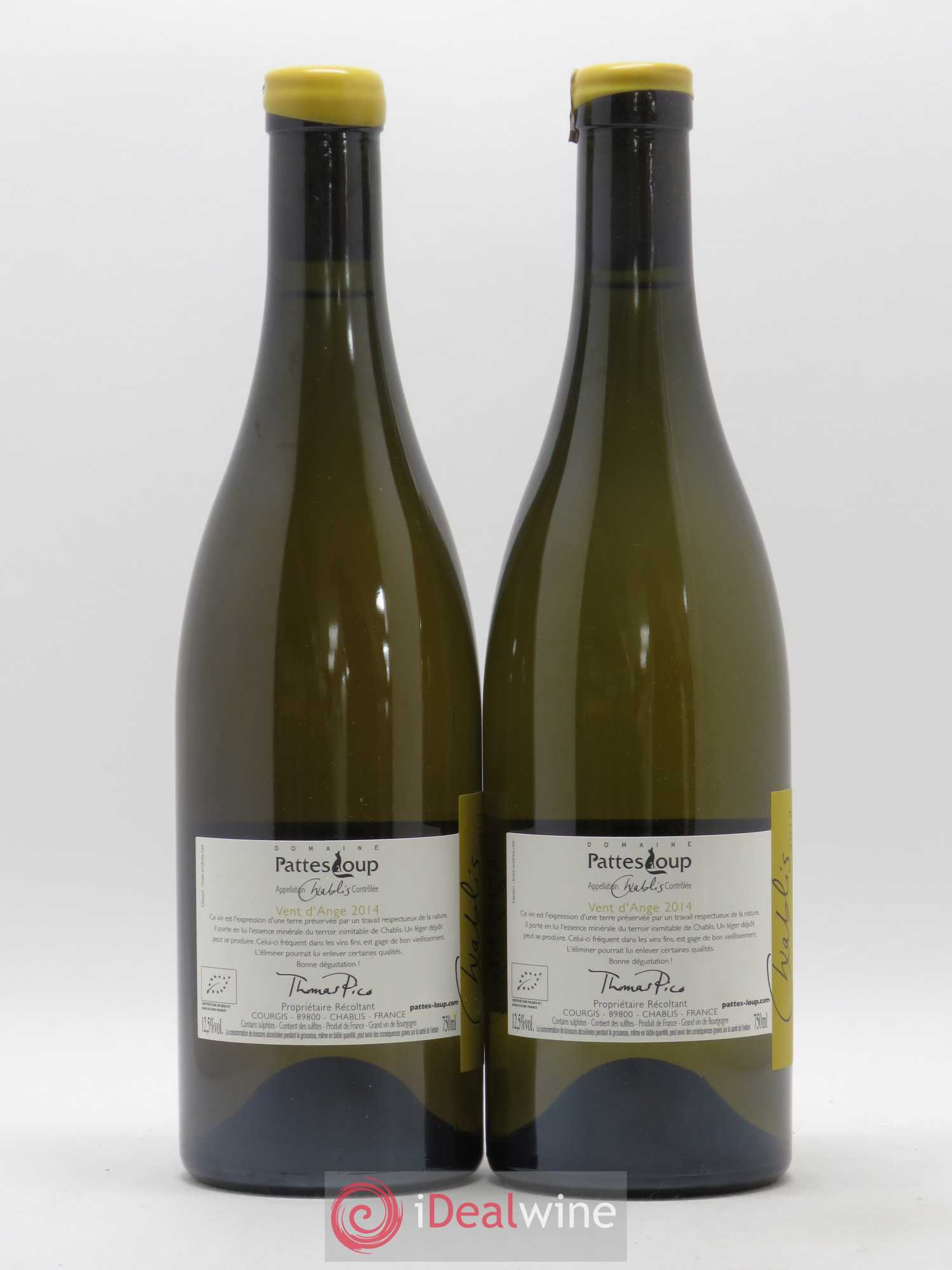 Chablis Vent d'Ange Pattes Loup (Domaine) 2014 - Lot de 2 bouteilles - 1