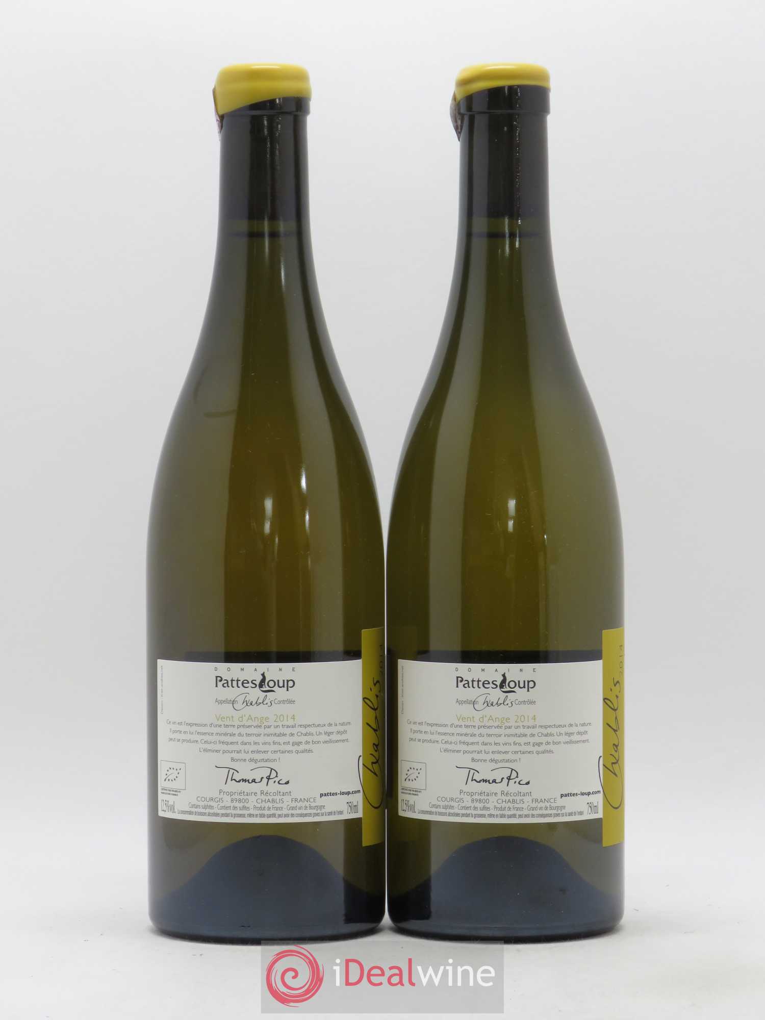Chablis Vent d'Ange Pattes Loup (Domaine) 2014 - Lot de 2 bouteilles - 1