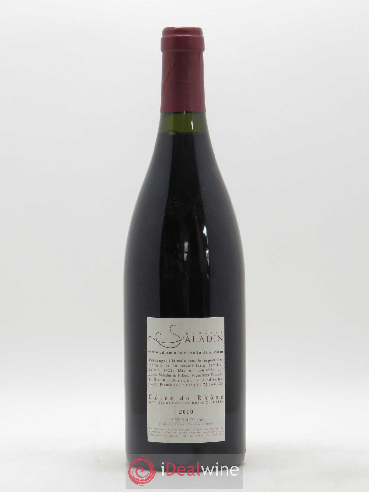 Côtes-du-Rhône Paul Domaine Saladin 2010 - Lot de 1 bouteille - 1