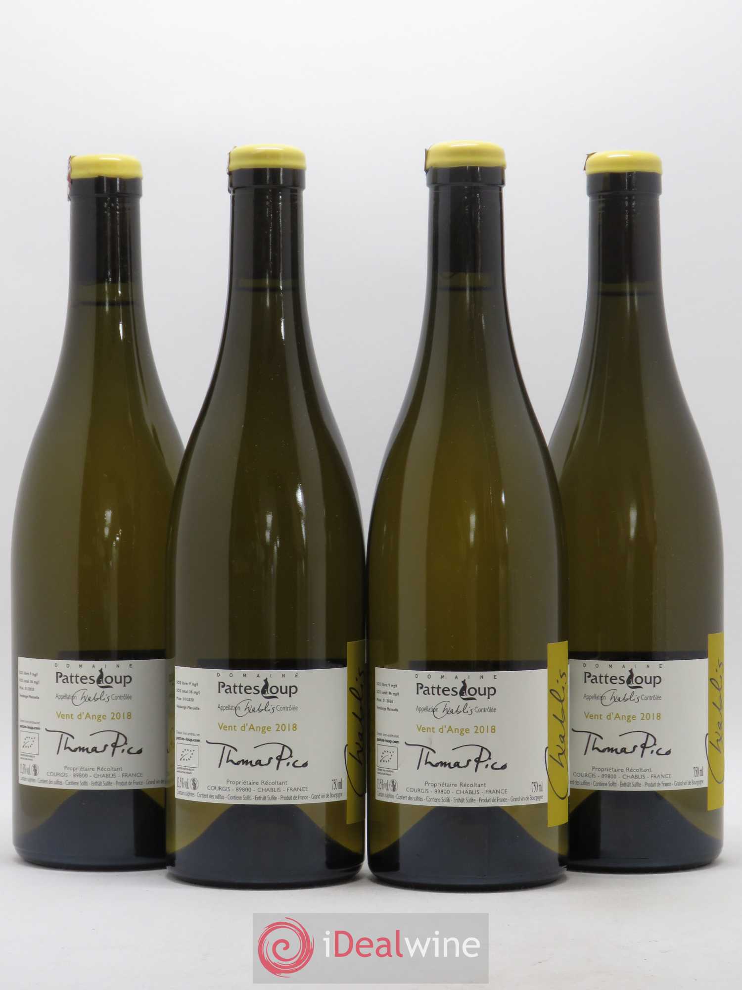 Chablis Vent d'Ange Pattes Loup (Domaine) 2018 - Lot de 4 bouteilles - 1