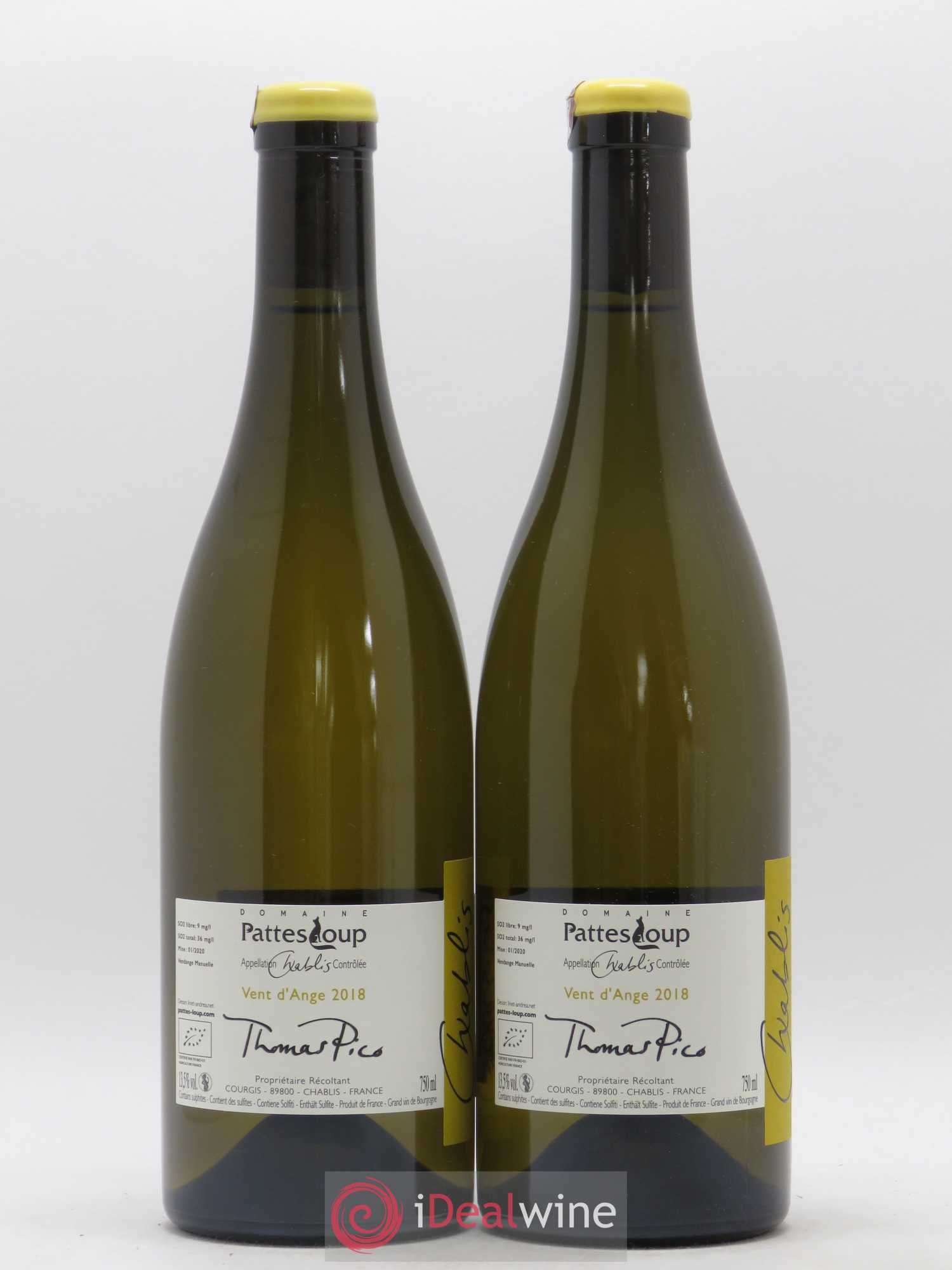 Chablis Vent d'Ange Pattes Loup (Domaine) 2018 - Lot de 2 bouteilles - 1