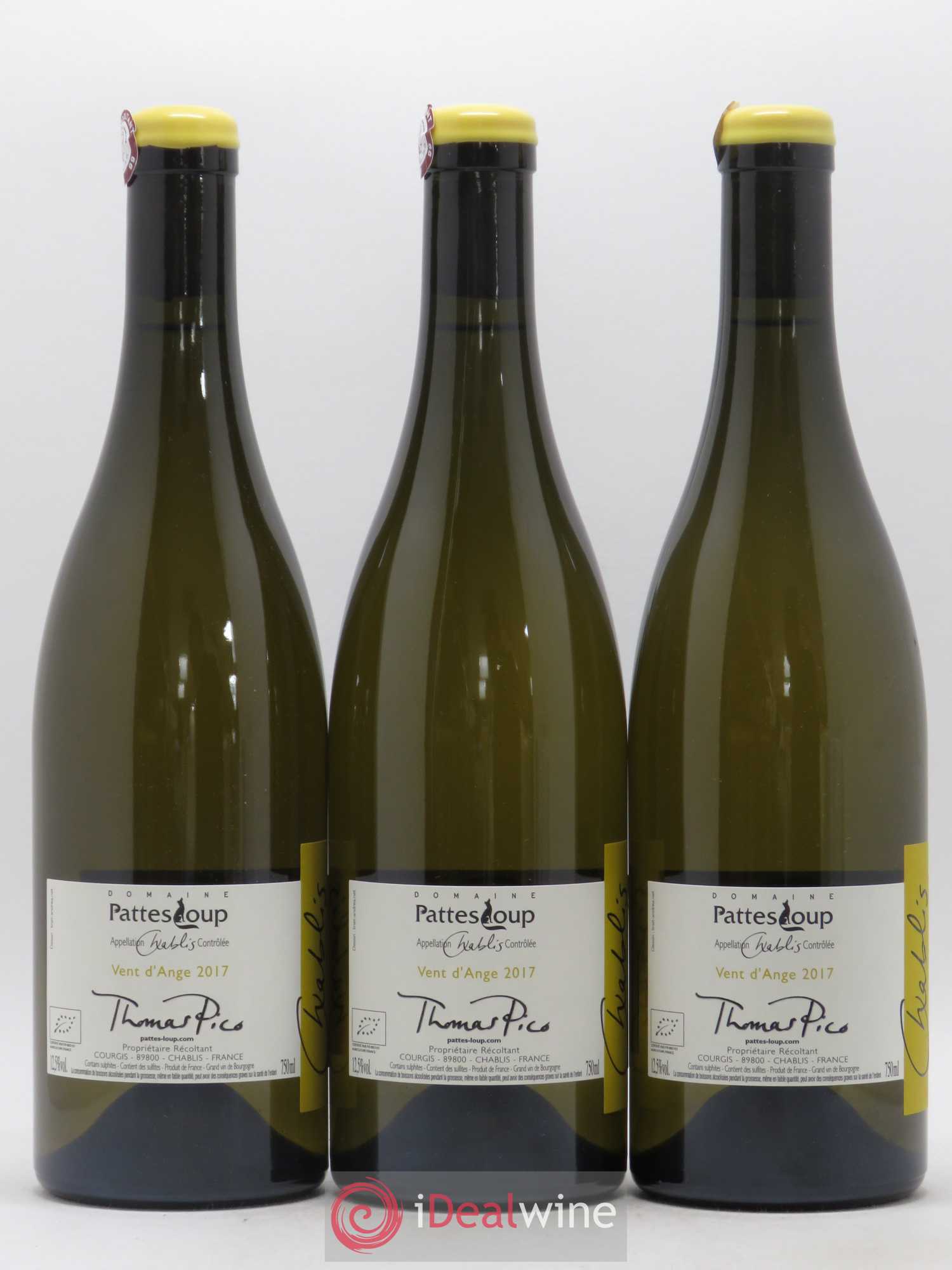 Chablis Vent d'Ange Pattes Loup (Domaine) 2017 - Lot de 3 bouteilles - 1