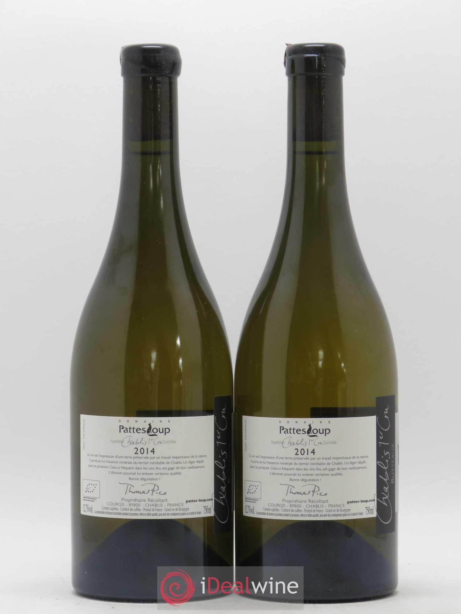 Chablis 1er Cru Butteaux Pattes Loup (Domaine) 2014 - Lot de 2 bouteilles - 1