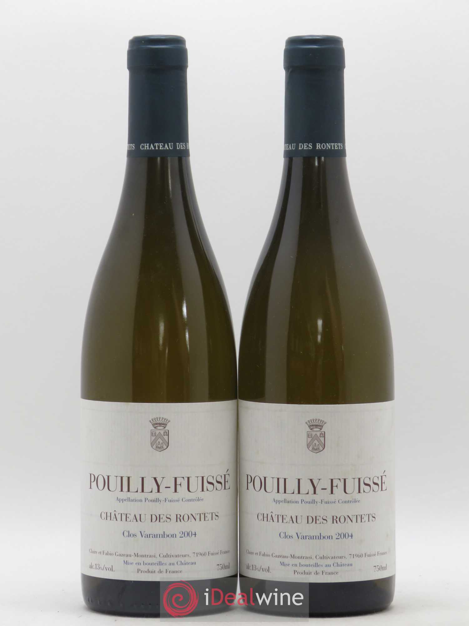 Pouilly-Fuissé Clos Varambon Château des Rontets 2004 - Lot de 2 bouteilles - 0