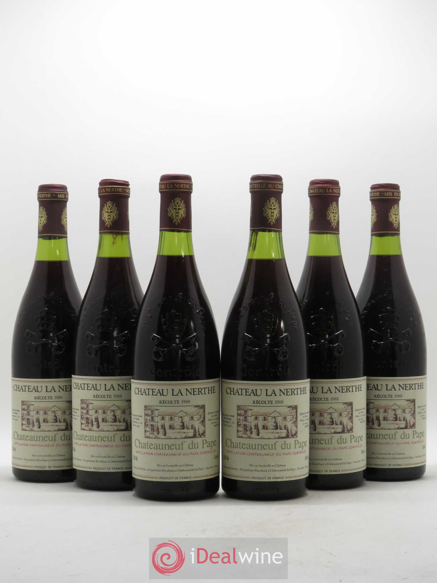 Châteauneuf-du-Pape Château la Nerthe Famille Richard 1988 - Lot de 6 bouteilles - 0