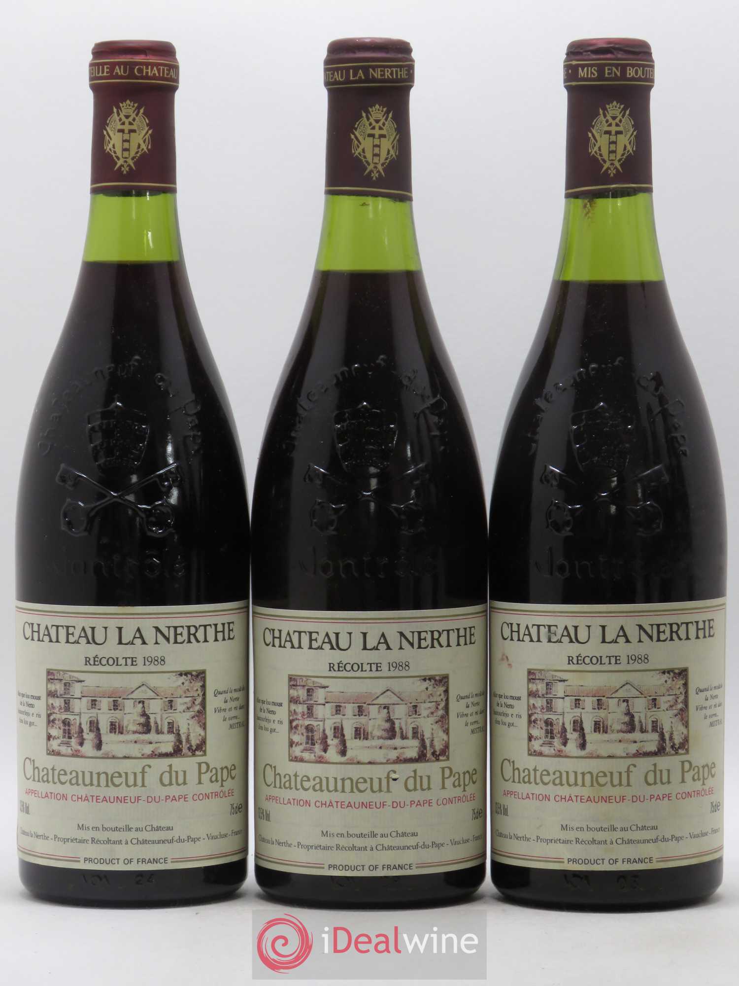 Châteauneuf-du-Pape Château la Nerthe Famille Richard 1988 - Lot de 6 bouteilles - 1