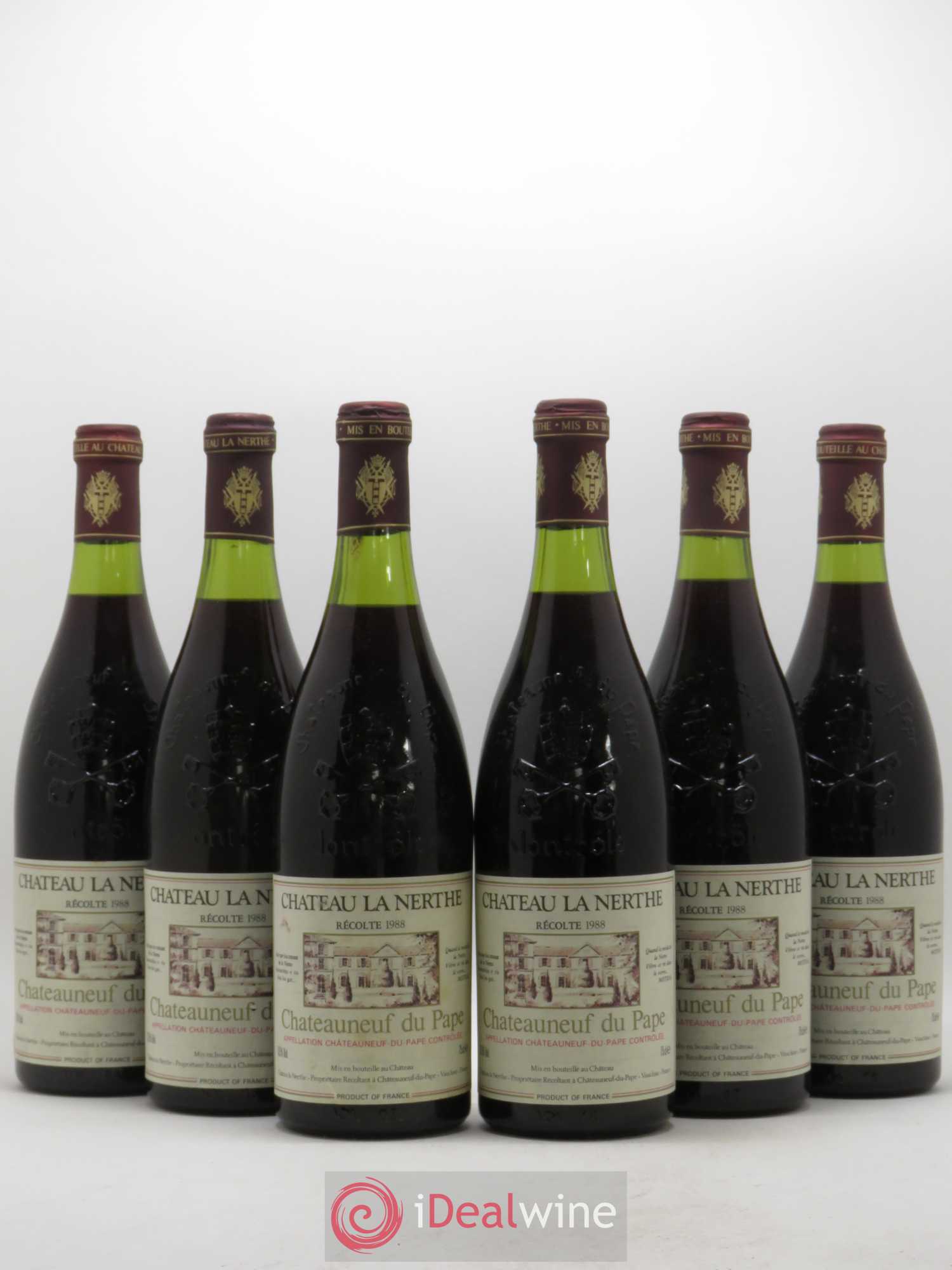Châteauneuf-du-Pape Château la Nerthe Famille Richard 1988 - Lot de 6 bouteilles - 0