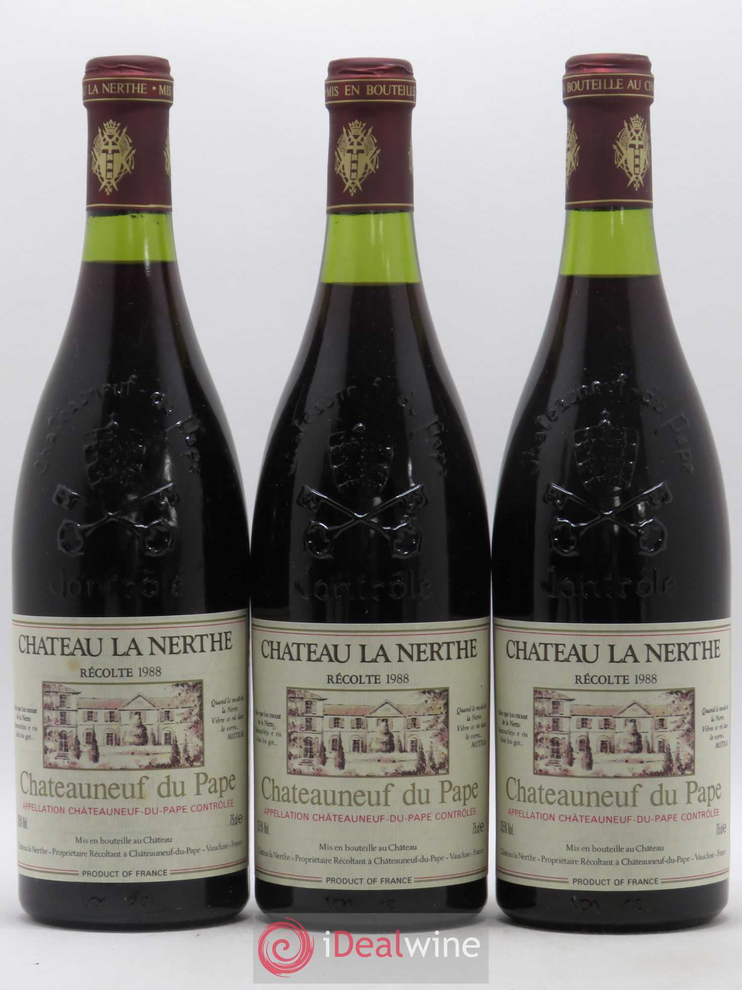 Châteauneuf-du-Pape Château la Nerthe Famille Richard 1988 - Lot de 12 bouteilles - 3