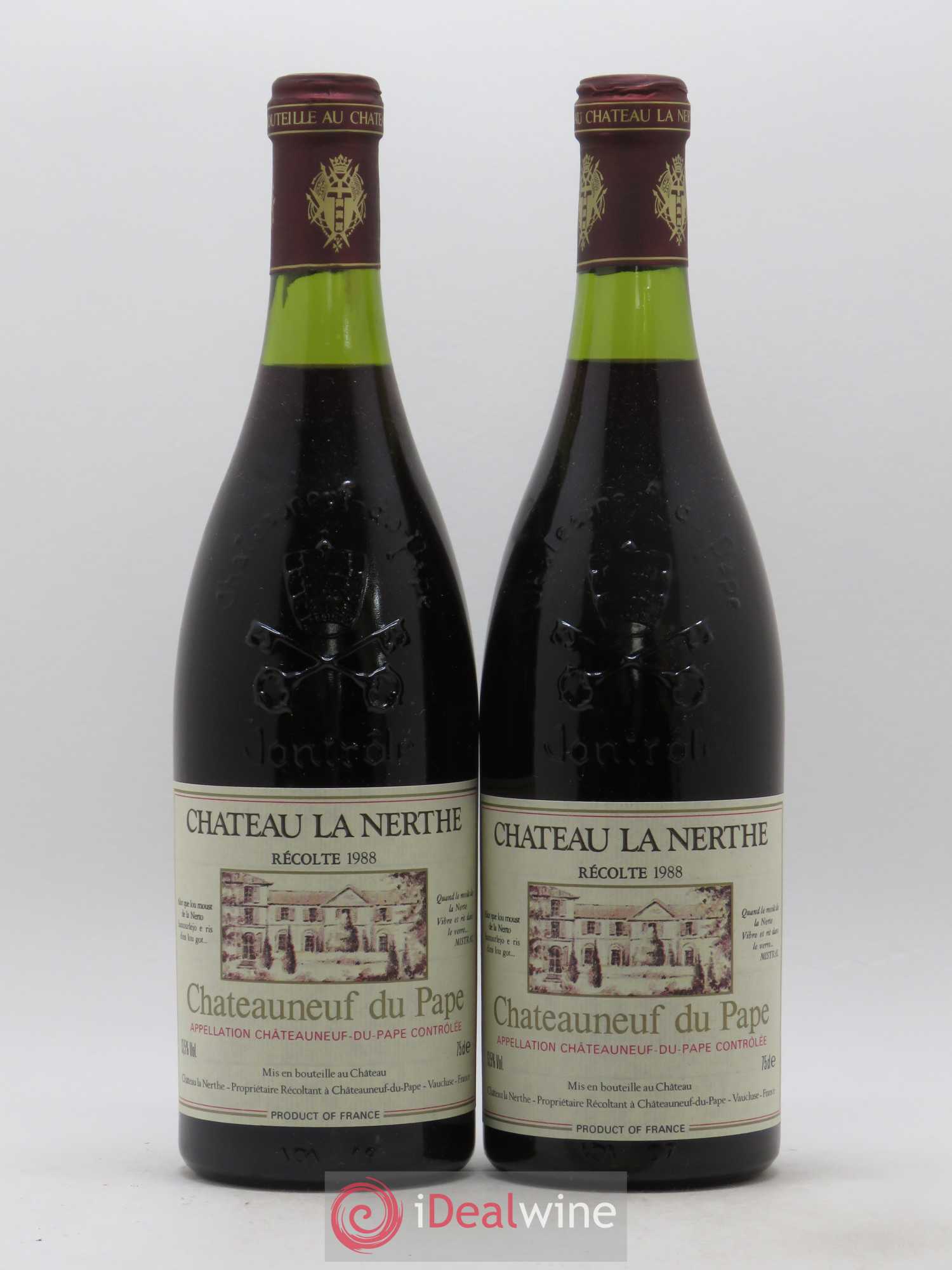 Châteauneuf-du-Pape Château la Nerthe Famille Richard 1988 - Lot de 2 bouteilles - 0