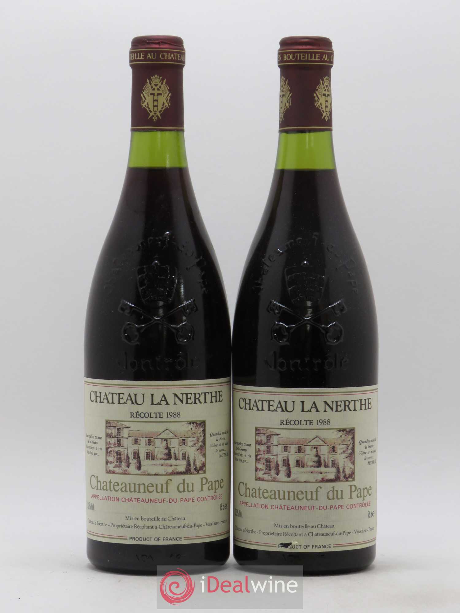 Châteauneuf-du-Pape Château la Nerthe Famille Richard 1988 - Lot de 2 bouteilles - 0