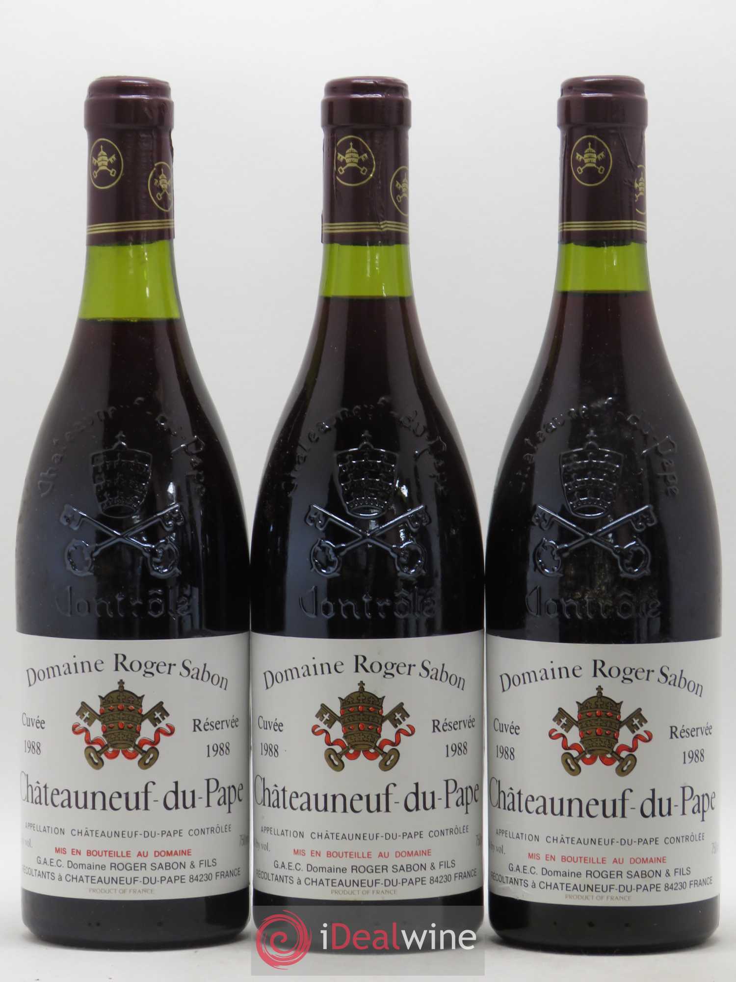 Châteauneuf-du-Pape Cuvée Reservée Domaine Roger Sabon 1988 - Posten von 6 Flaschen - 1