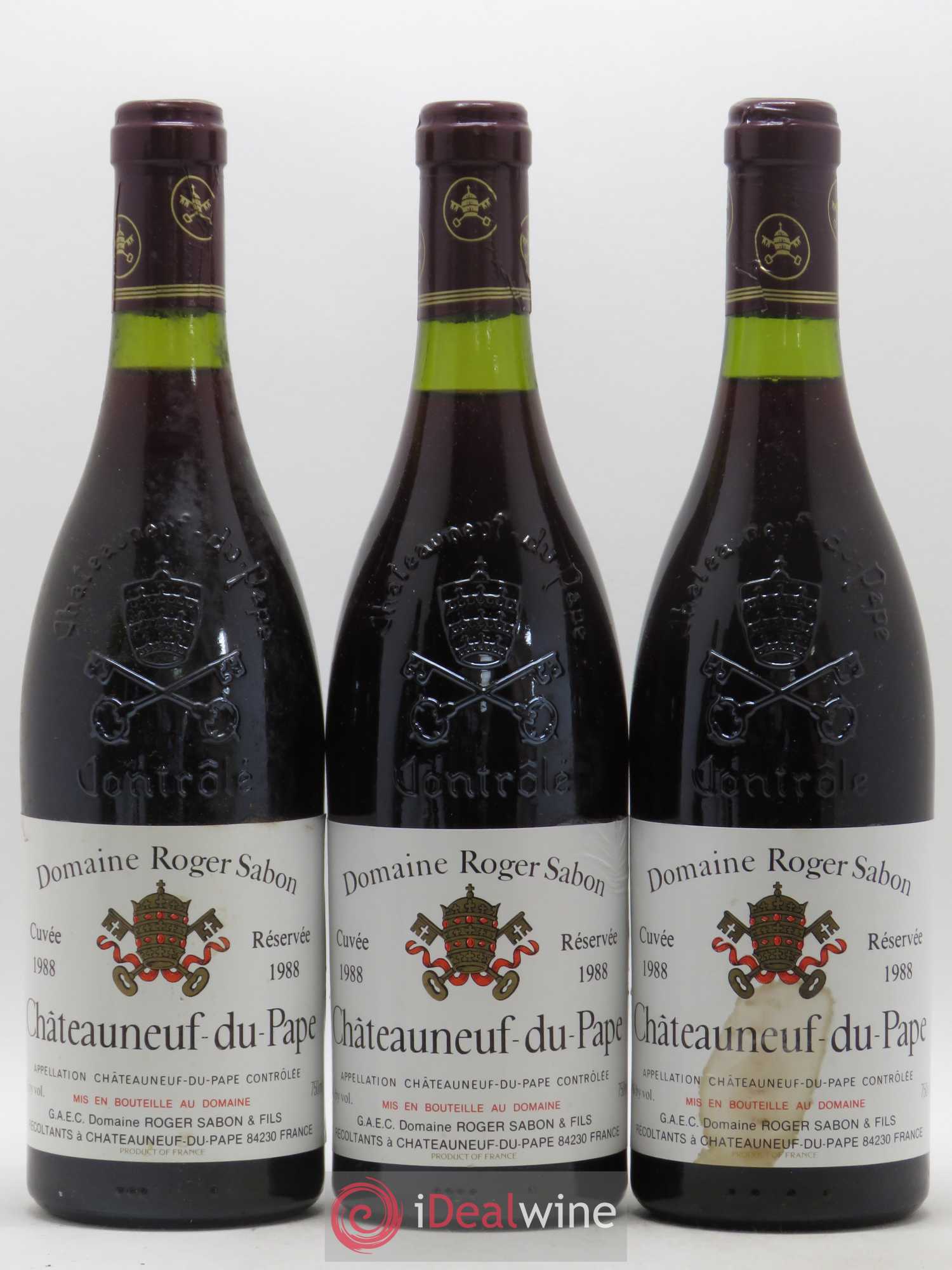 Châteauneuf-du-Pape Cuvée Reservée Domaine Roger Sabon 1988 - Posten von 6 Flaschen - 2
