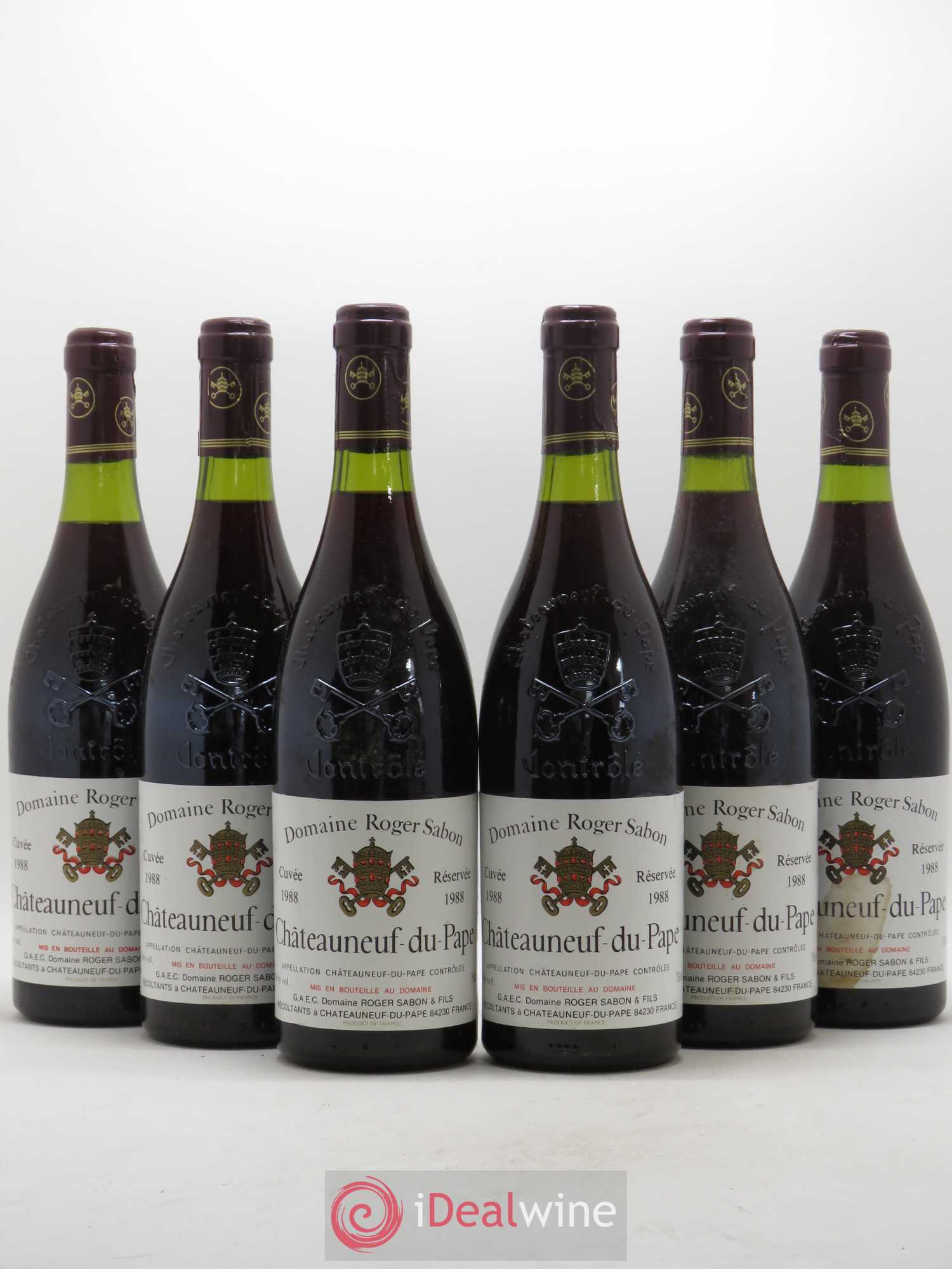 Châteauneuf-du-Pape Cuvée Reservée Domaine Roger Sabon 1988 - Posten von 6 Flaschen - 0