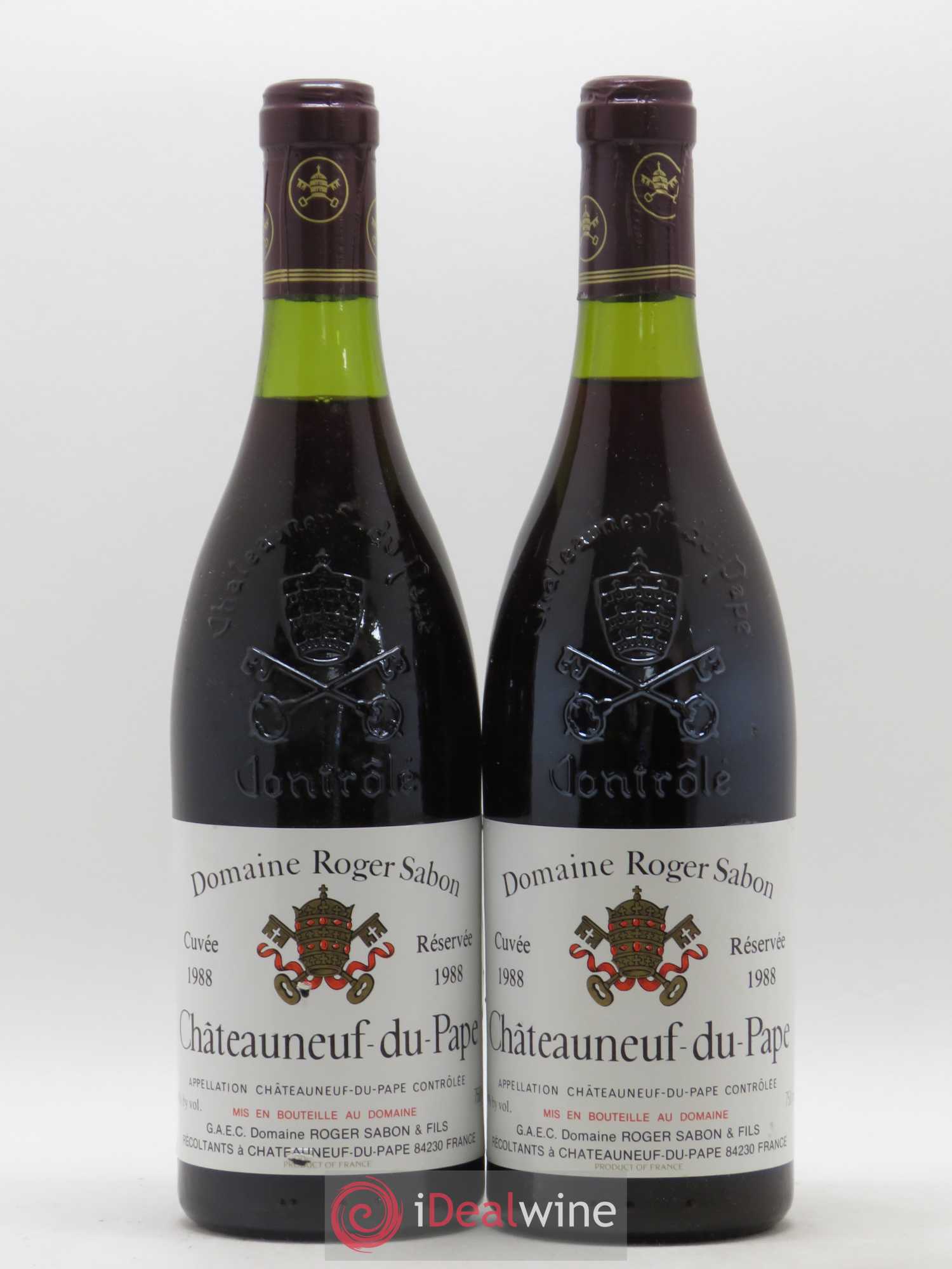Châteauneuf-du-Pape Cuvée Reservée Domaine Roger Sabon 1988 - Posten von 2 Flaschen - 0