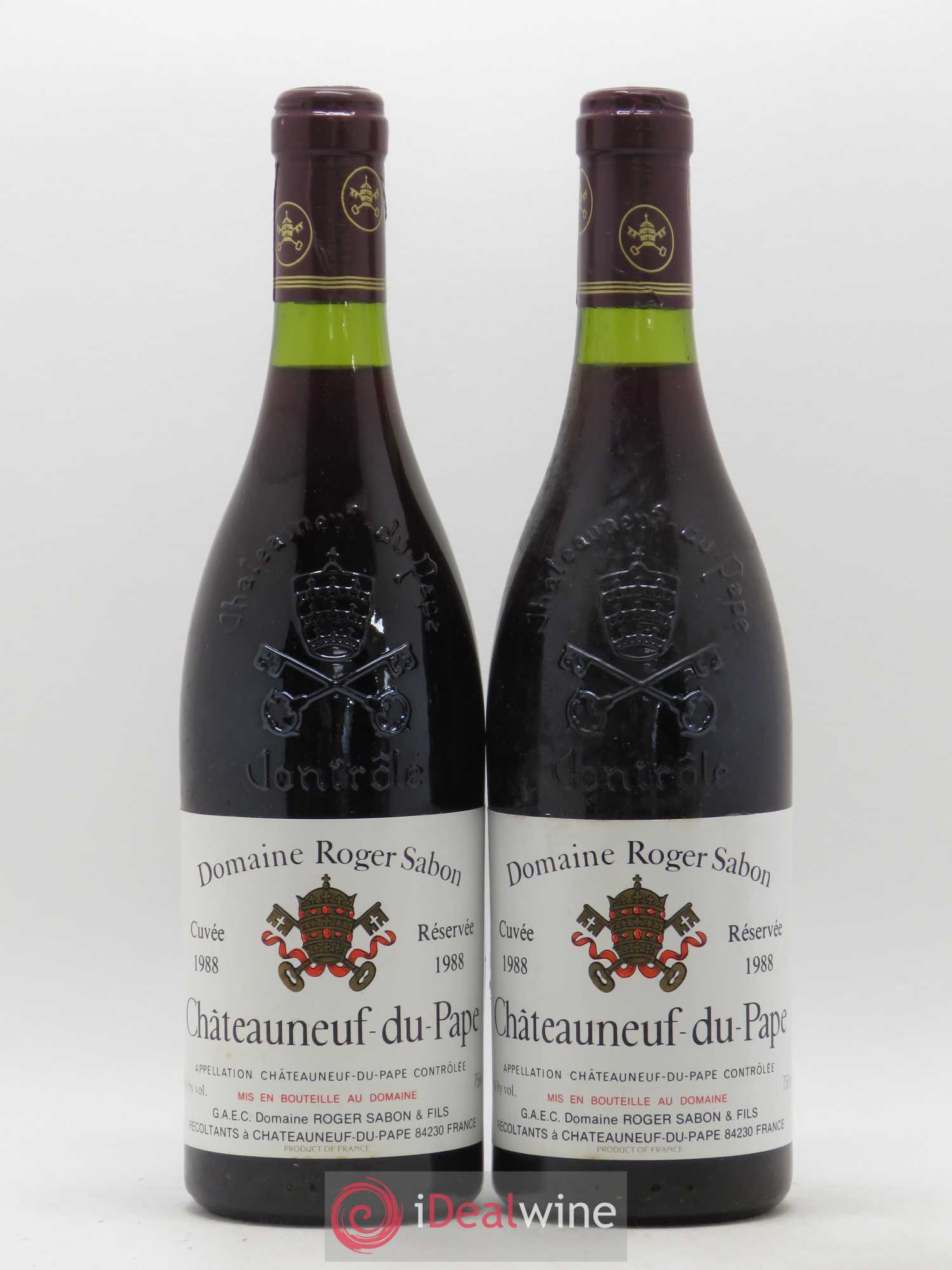 Châteauneuf-du-Pape Cuvée Reservée Domaine Roger Sabon 1988 - Posten von 2 Flaschen - 0