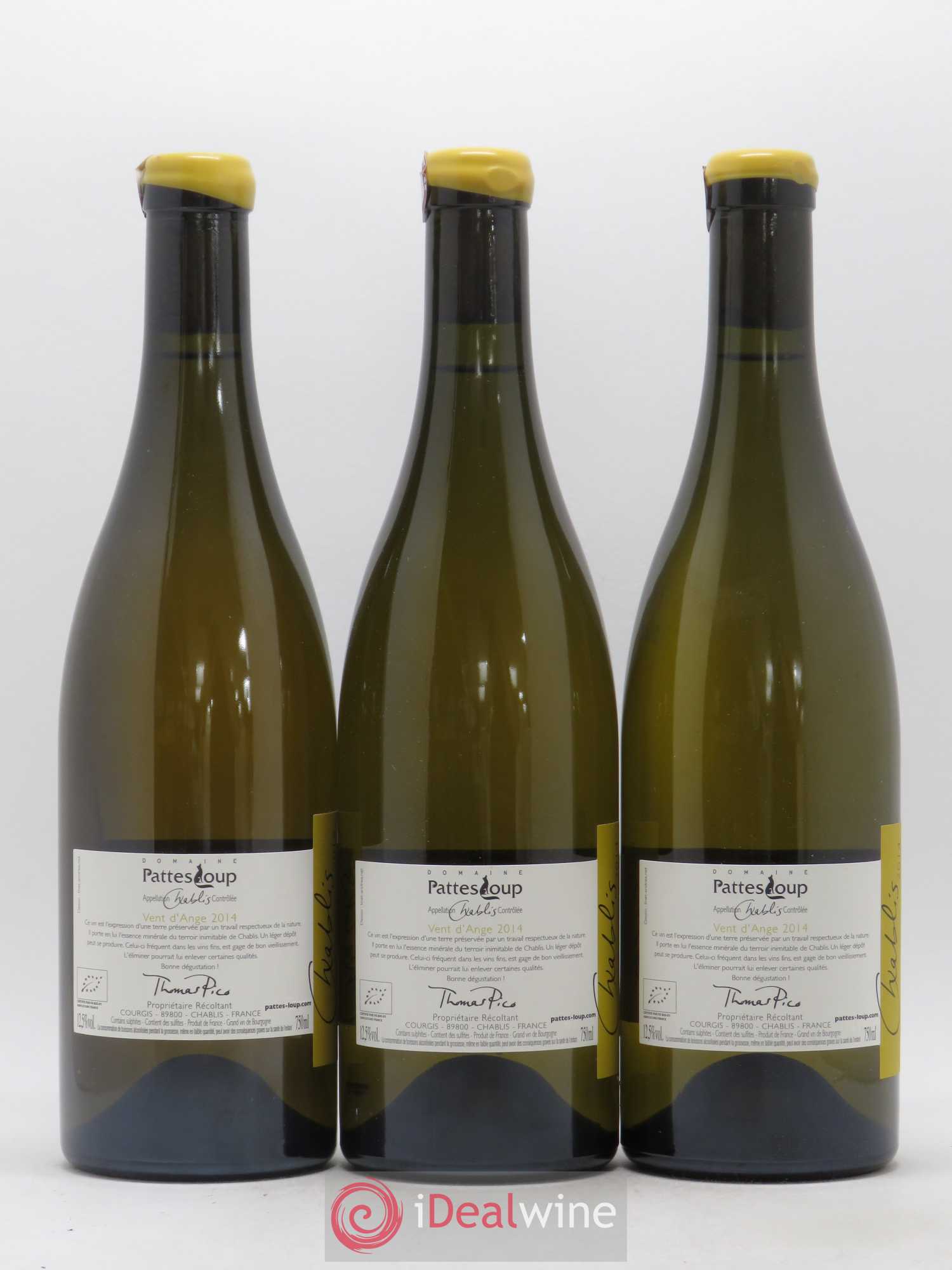 Chablis Vent d'Ange Pattes Loup (Domaine) 2014 - Lot de 3 bouteilles - 1