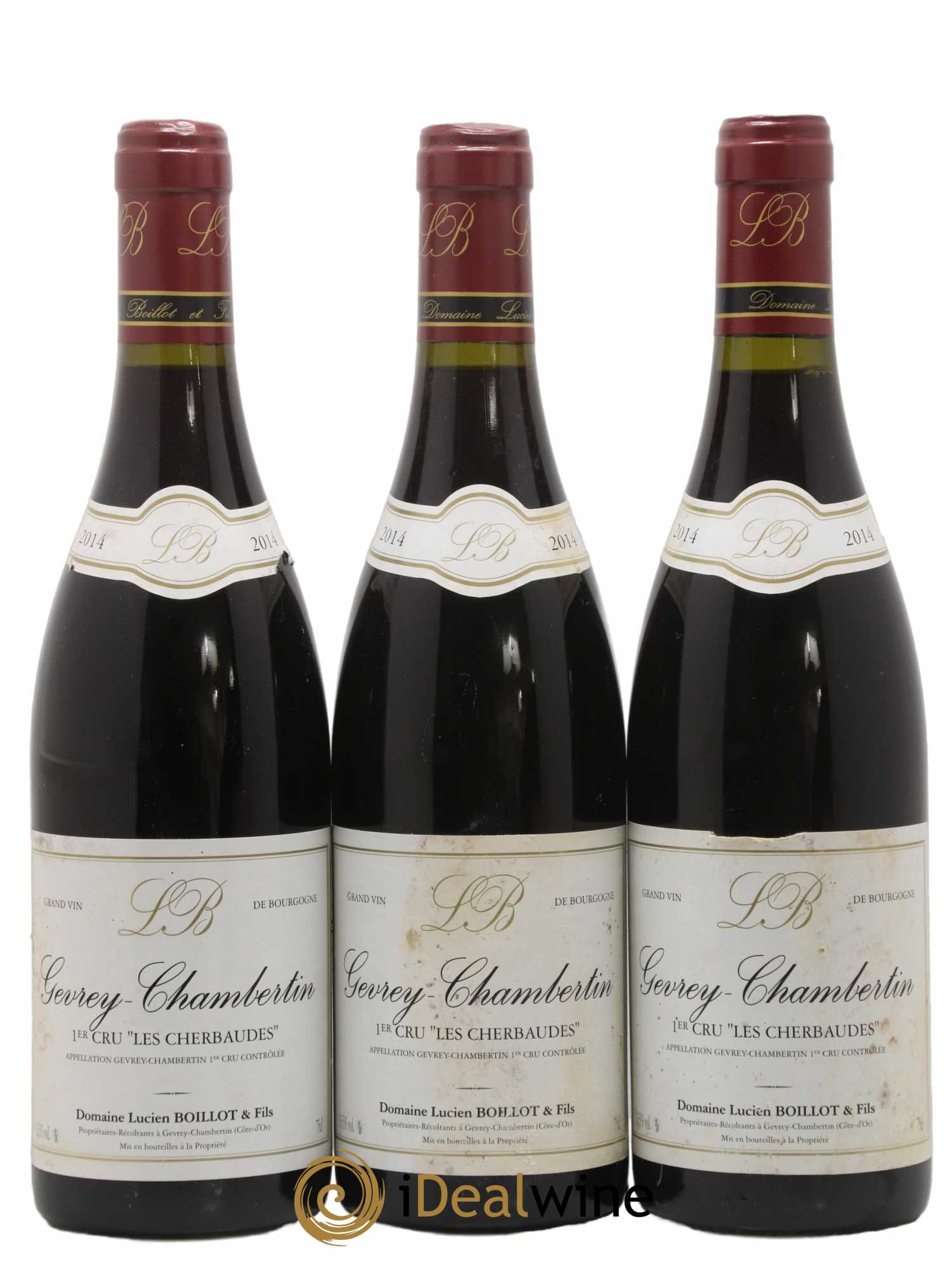 Gevrey-Chambertin 1er Cru Les Cherbaudes Lucien Boillot & Fils (Domaine) 2014 - Lot de 3 bouteilles - 0
