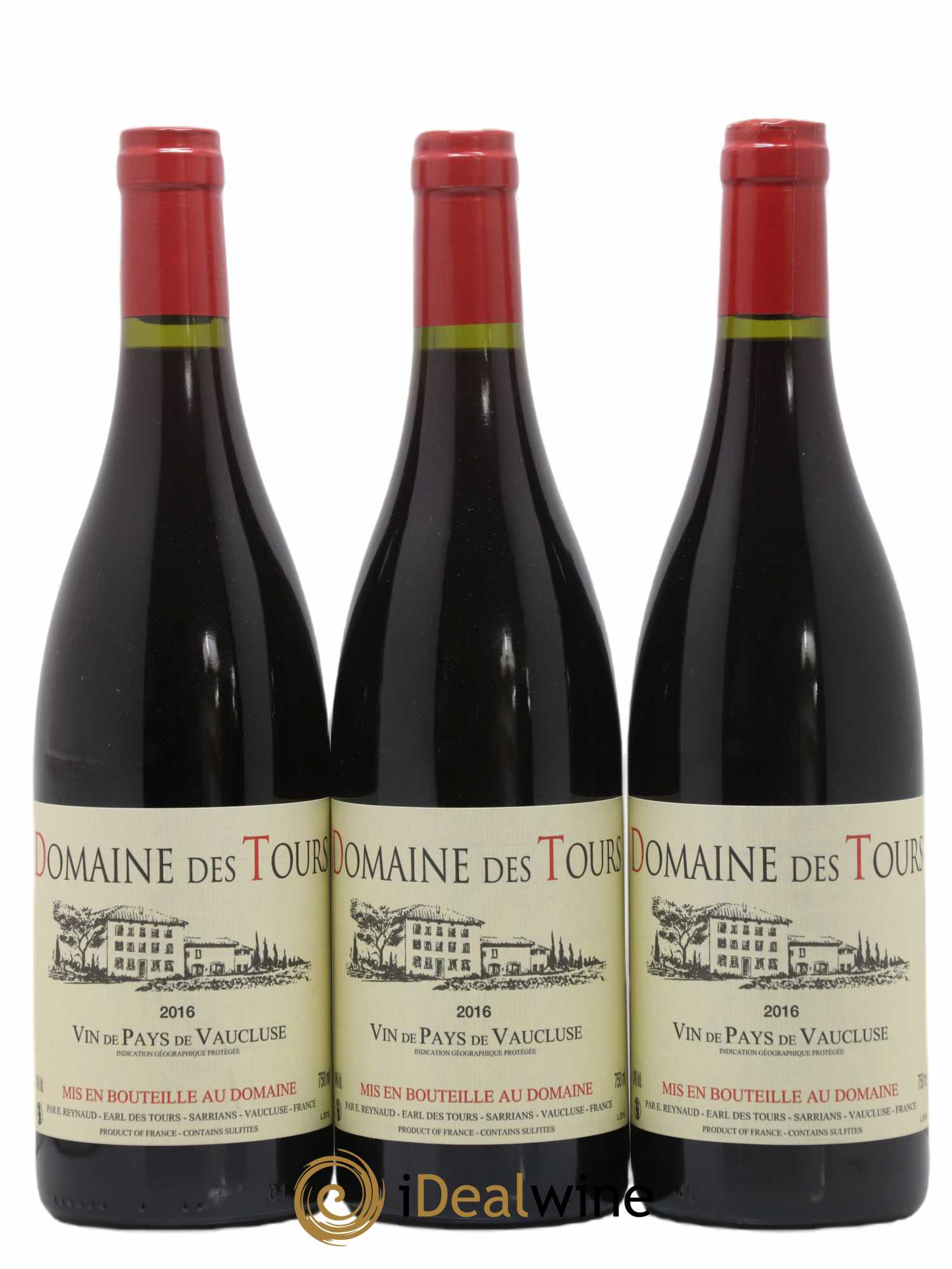 Vaucluse (Vin de Pays de Vaucluse) Domaine des Tours Emmanuel Reynaud 2016 - Lot de 3 bouteilles - 0