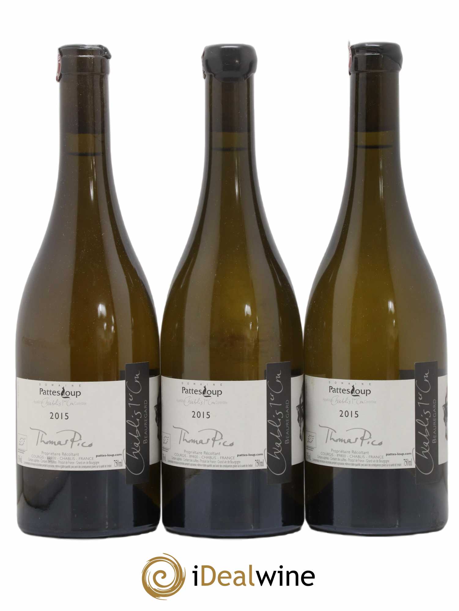 Chablis 1er Cru Beauregard Pattes Loup (Domaine) 2015 - Lot de 3 bouteilles - 1