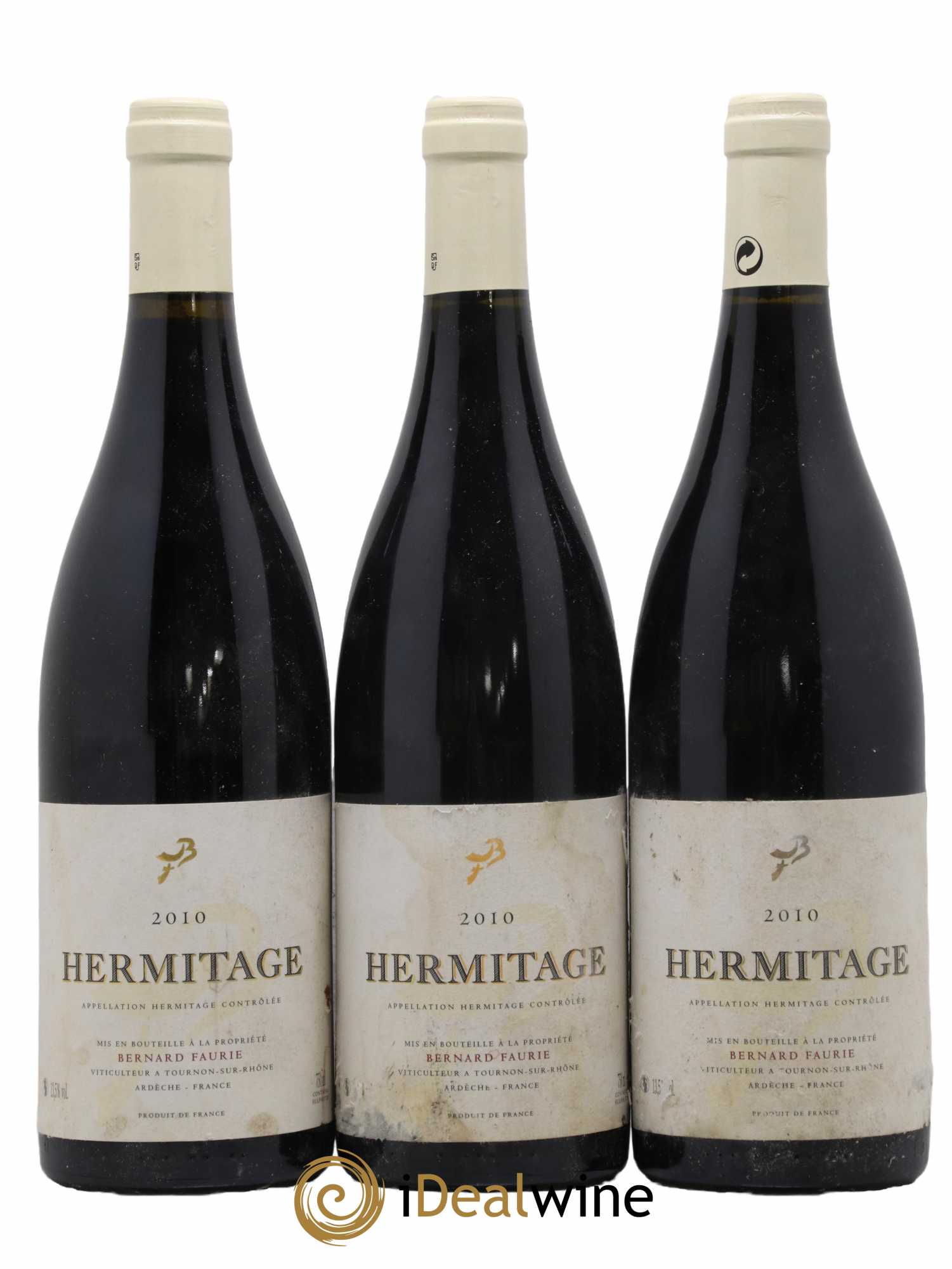 Hermitage Greffieux Bessards (capsule blanche) Bernard Faurie 2010 - Lot de 3 bouteilles - 0