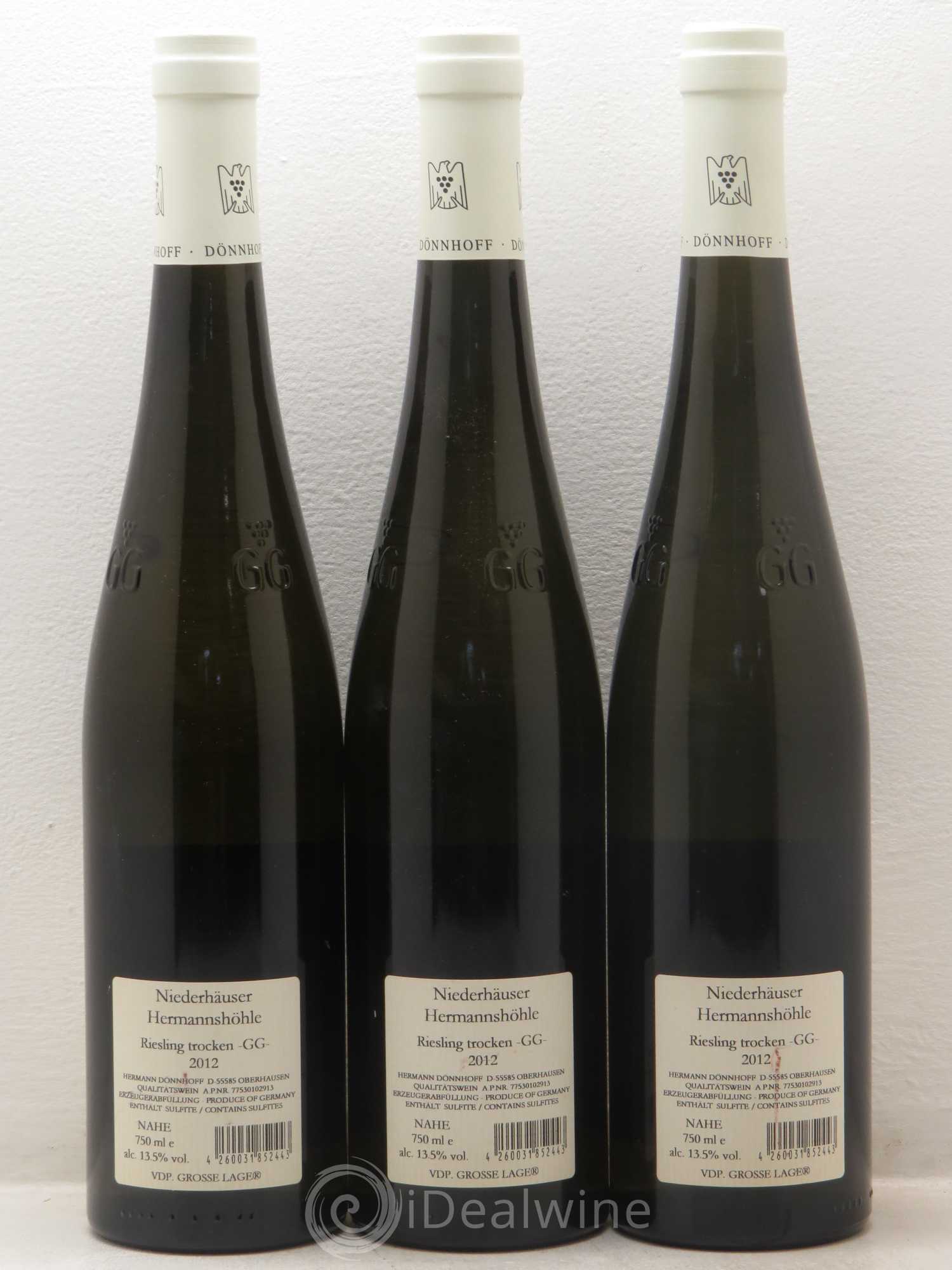 Riesling Weingut Dönnhoff Hermannshöhle Riesling trocken Grosses Gewächs 2012 - Lotto di 3 bottiglie - 1
