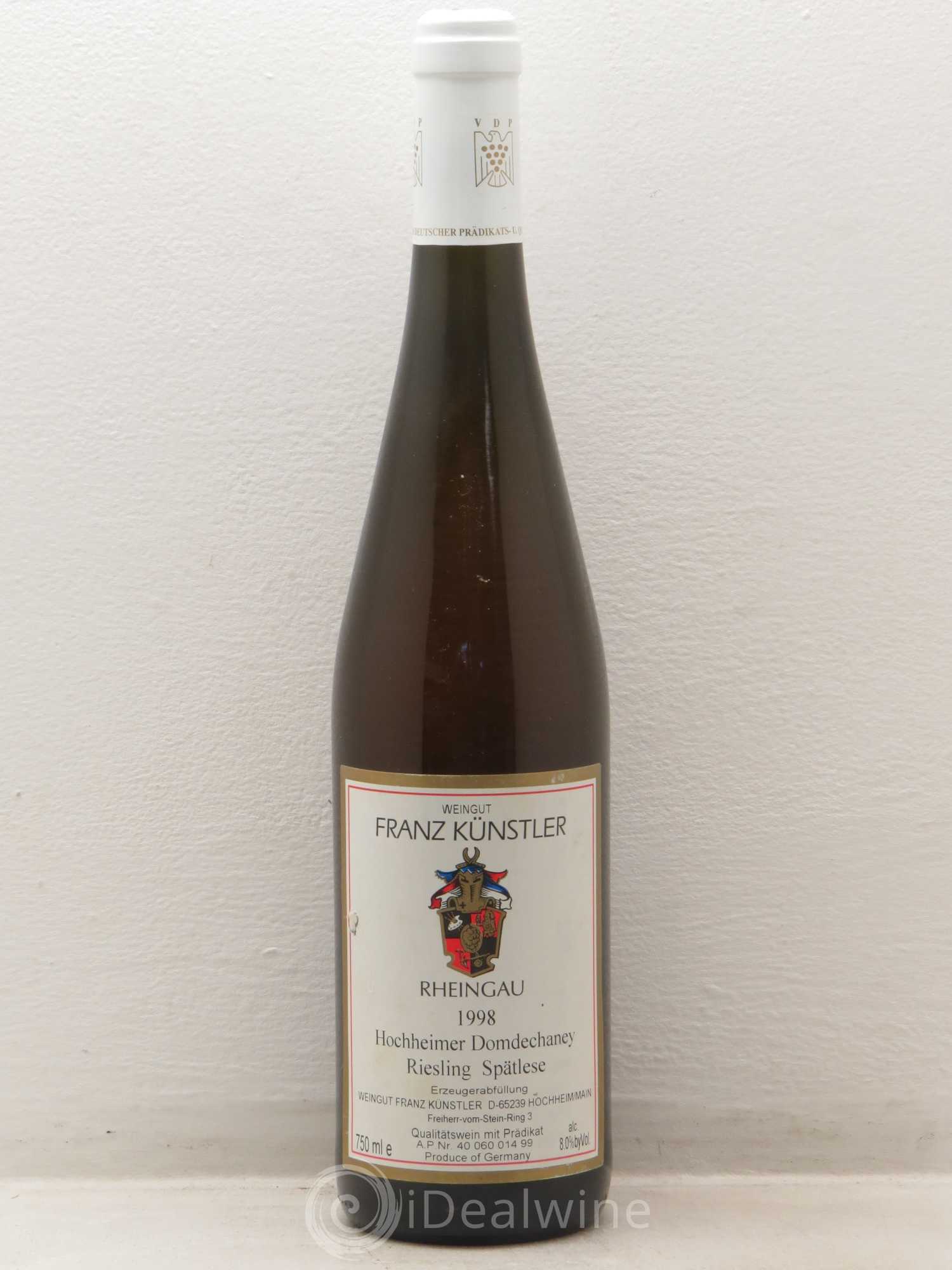 Riesling Weingut Künstler Hochheimer Domdechaney Spätlese 1998 - Posten von 1 Flasche - 0