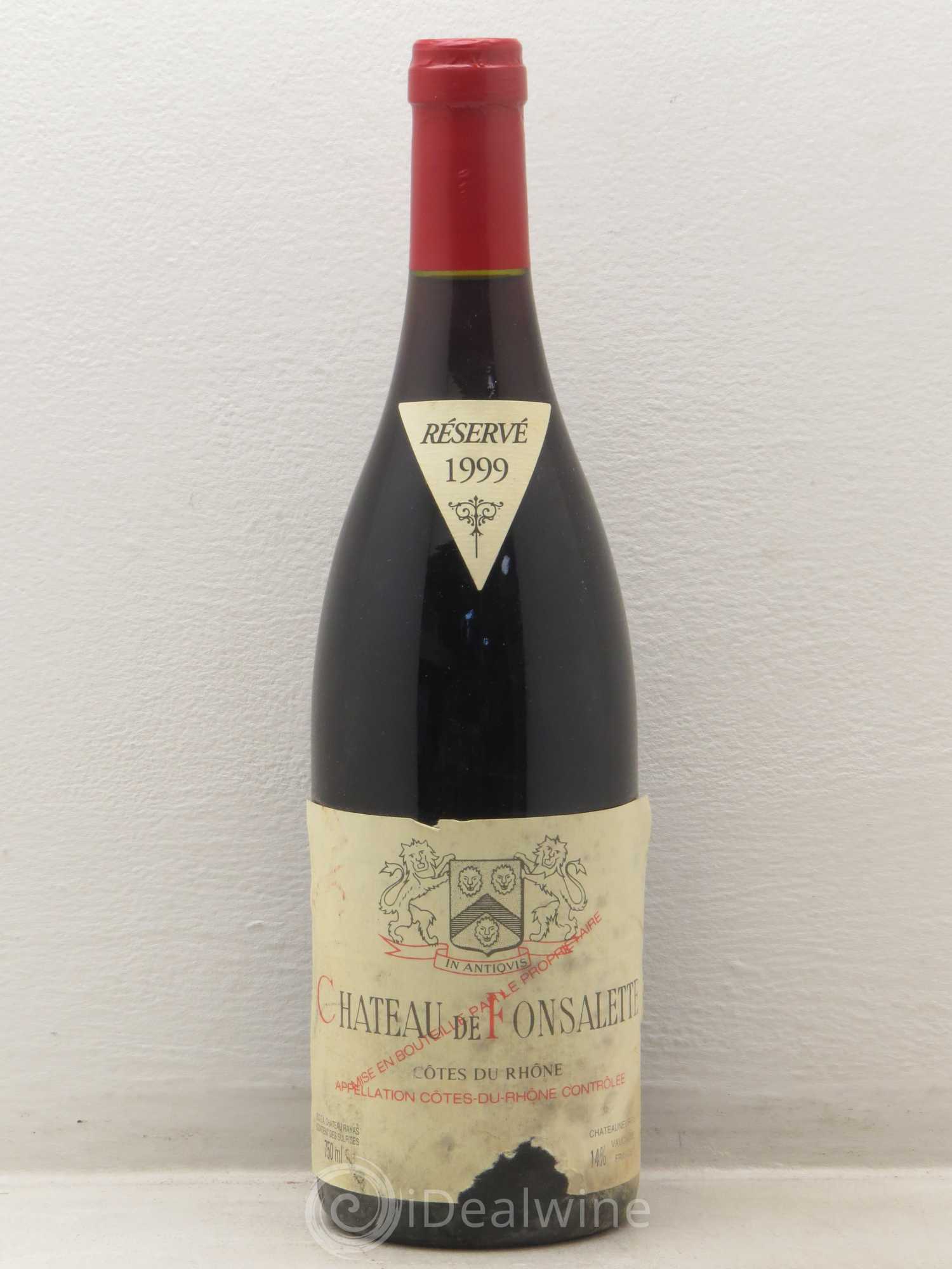 Côtes-du-Rhône Château de Fonsalette Emmanuel Reynaud 1999 - Lot de 1 bouteille - 0