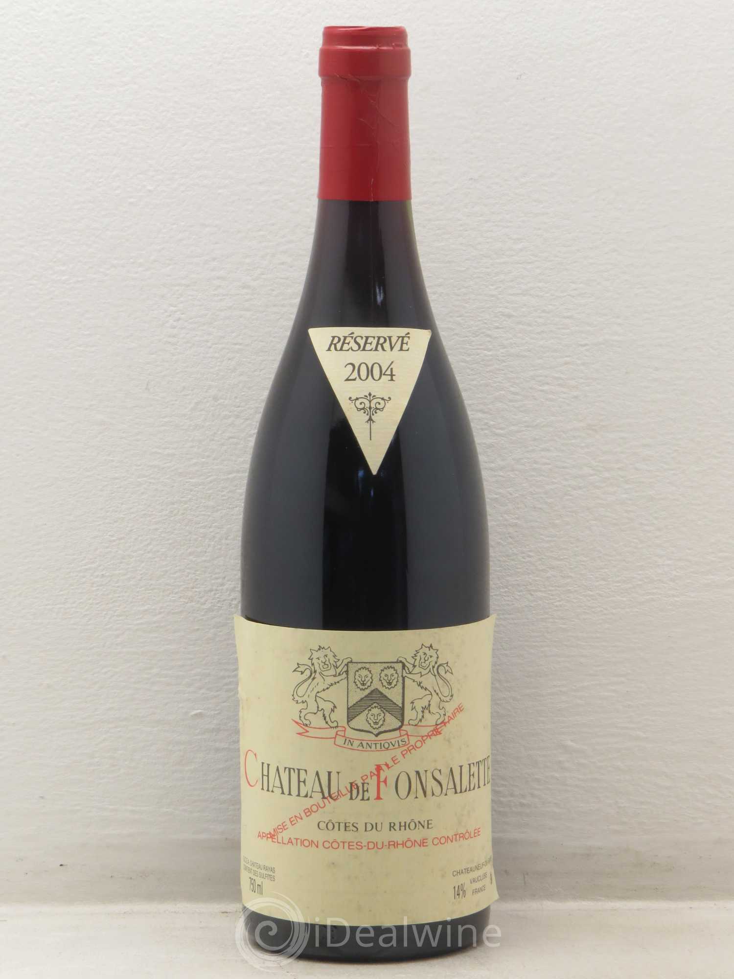 Côtes-du-Rhône Château de Fonsalette Emmanuel Reynaud 2004 - Lot de 1 bouteille - 0