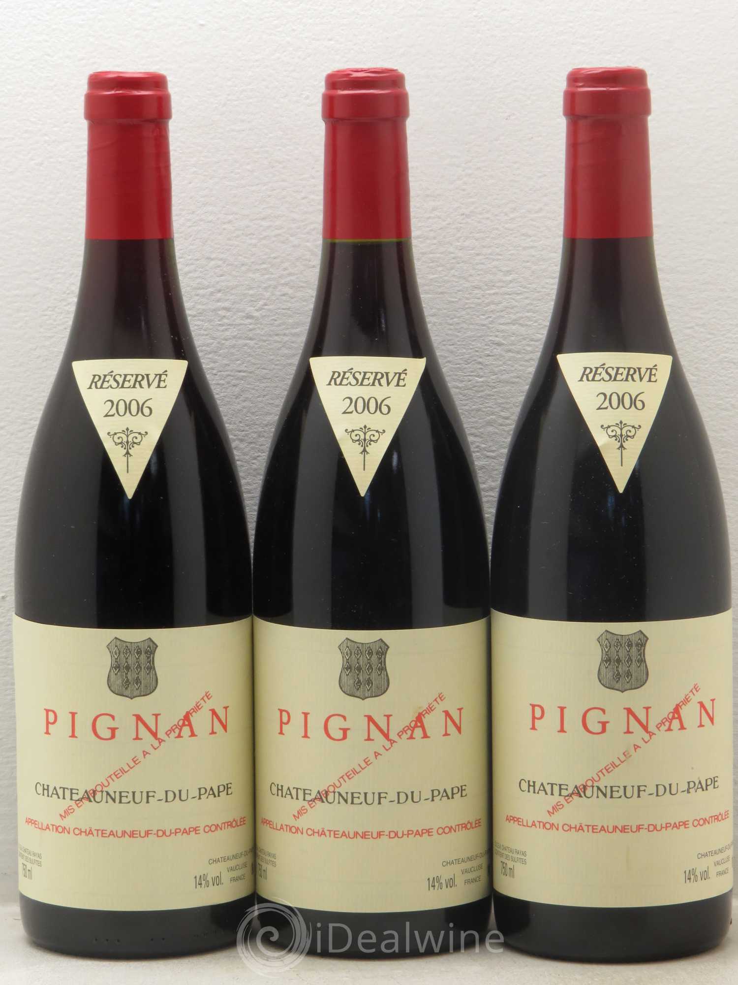 Châteauneuf-du-Pape Pignan Emmanuel Reynaud 2006 - Lot de 3 bouteilles - 0