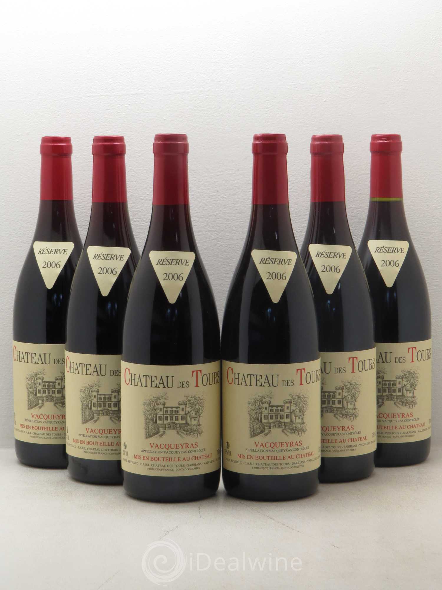 Vacqueyras Château des Tours Emmanuel Reynaud 2006 - Lot de 6 bouteilles - 0