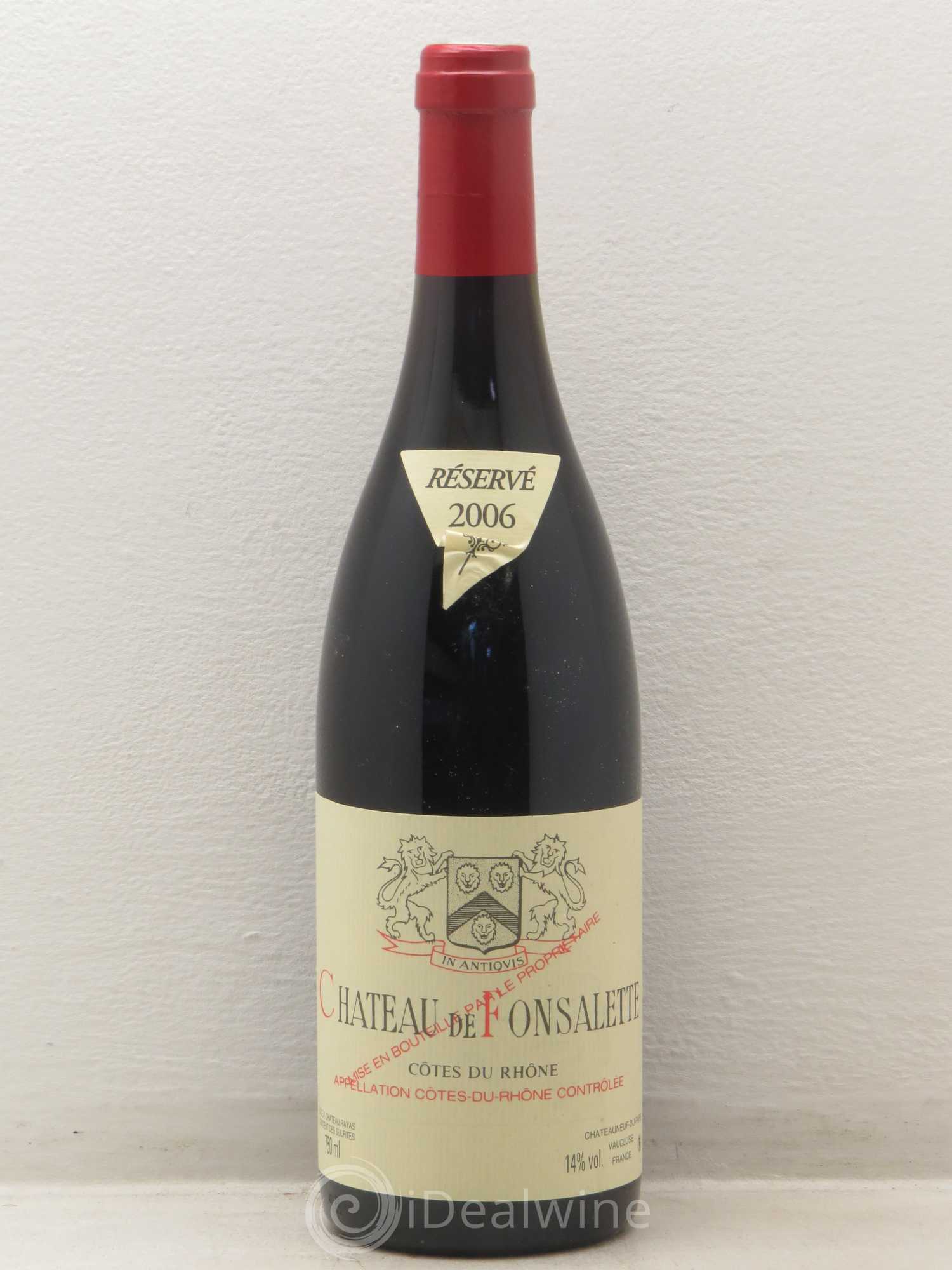 Côtes-du-Rhône Château de Fonsalette Emmanuel Reynaud 2006 - Lot de 1 bouteille - 0