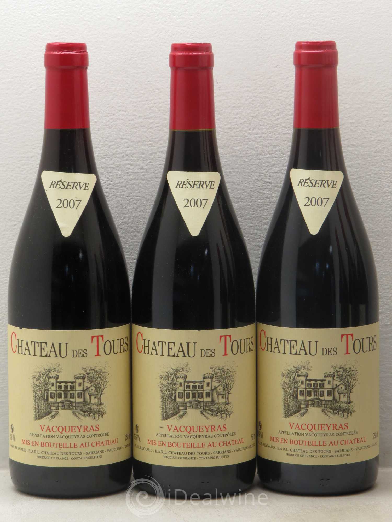 Vacqueyras Château des Tours Emmanuel Reynaud 2007 - Lot de 6 bouteilles - 1
