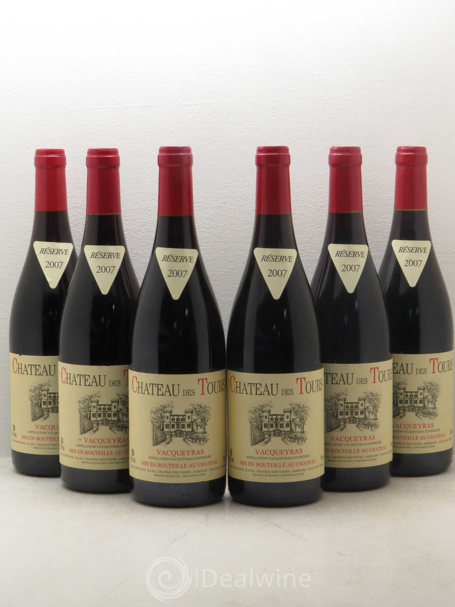 Vacqueyras Château des Tours Emmanuel Reynaud 2007 - Lot de 6 bouteilles - 0