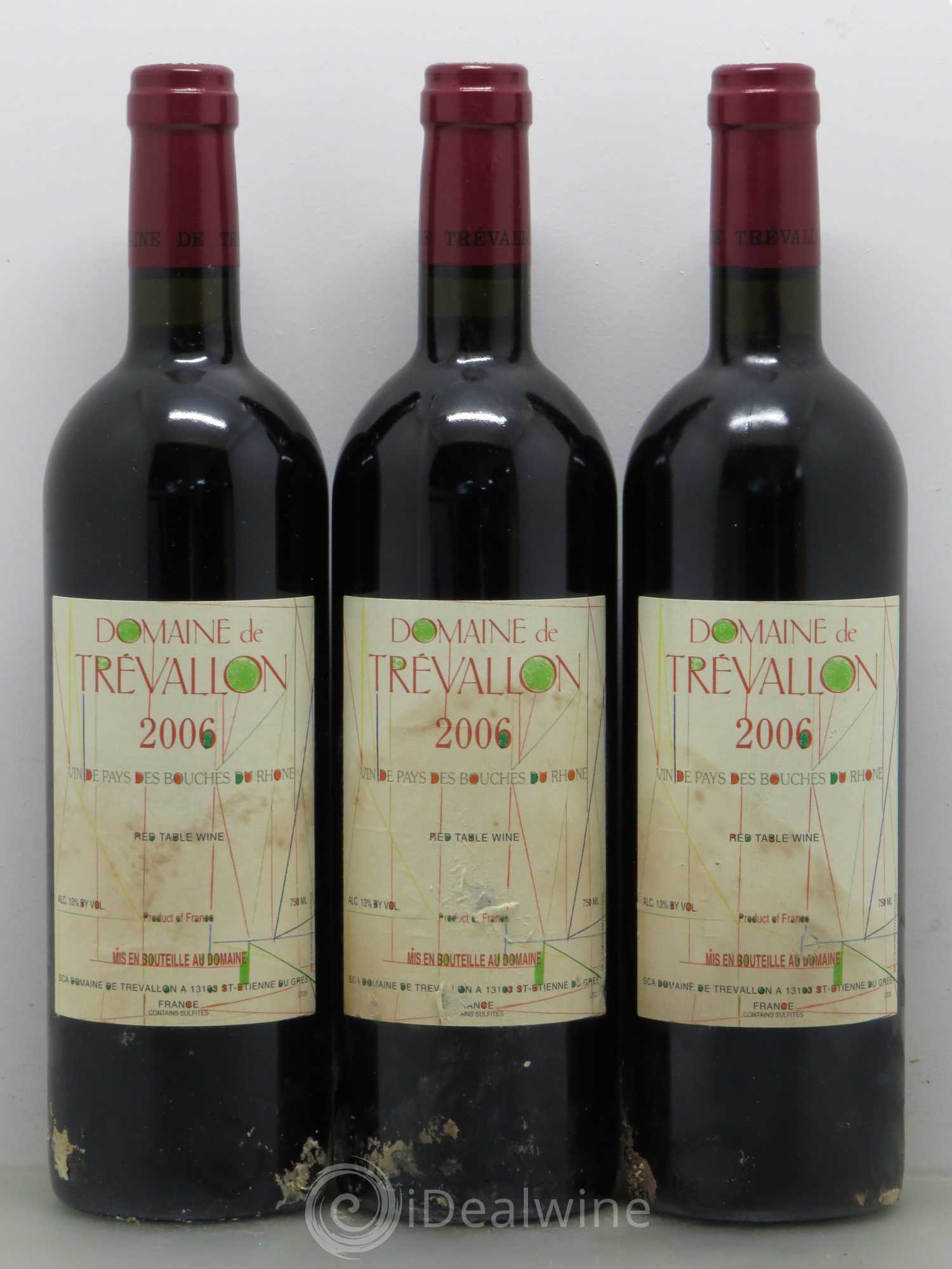 Coteaux d'Aix-en-Provence Trévallon (Domaine de) Eloi Dürrbach 2006 - Lot de 3 bouteilles - 0