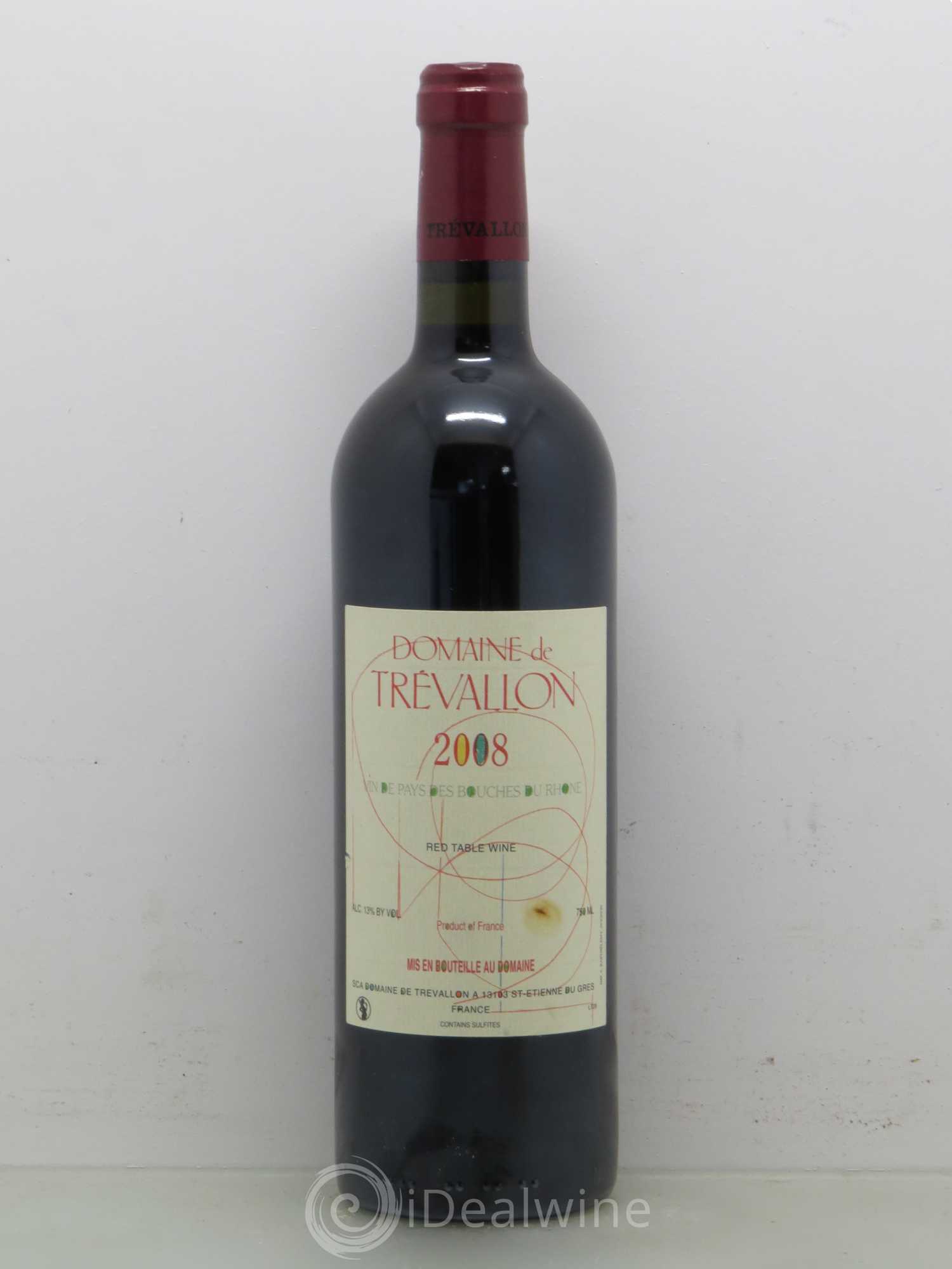Coteaux d'Aix-en-Provence Trévallon (Domaine de) Eloi Dürrbach 2008 - Lot de 1 bouteille - 0