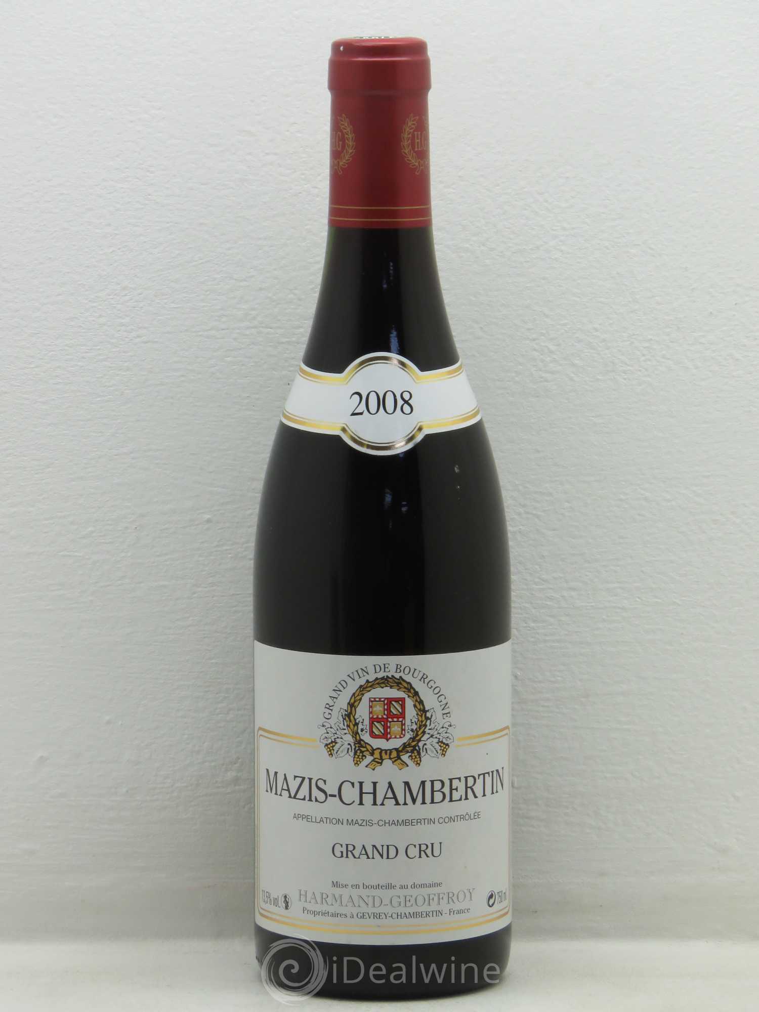 Mazis-Chambertin Grand Cru Harmand-Geoffroy (Domaine) 2008 - Lot de 1 bouteille - 0
