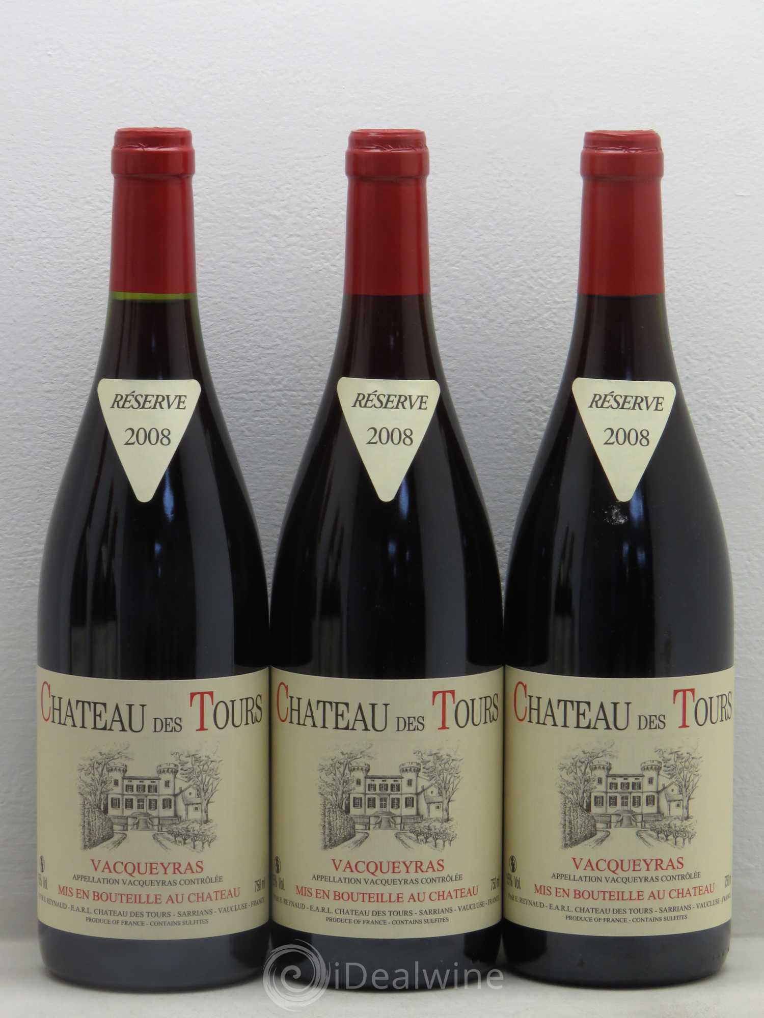Vacqueyras Château des Tours Emmanuel Reynaud 2008 - Lot de 6 bouteilles - 1