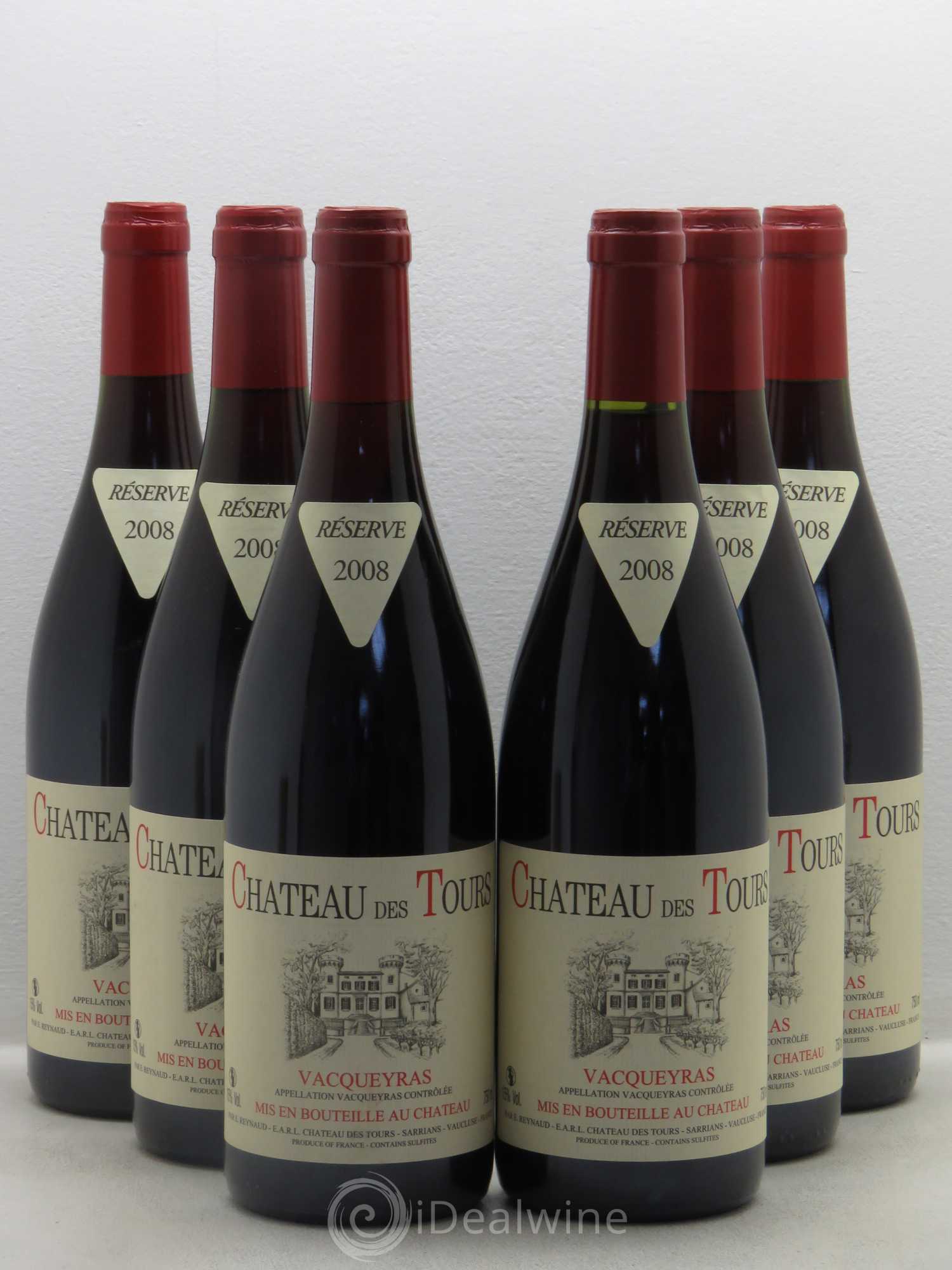 Vacqueyras Château des Tours Emmanuel Reynaud 2008 - Lot de 6 bouteilles - 0