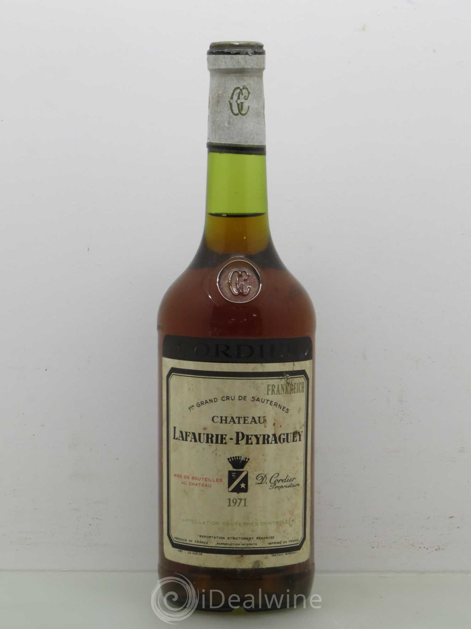 Château Lafaurie-Peyraguey 1er Grand Cru Classé 1971 - Lotto di 1 bottiglia - 0