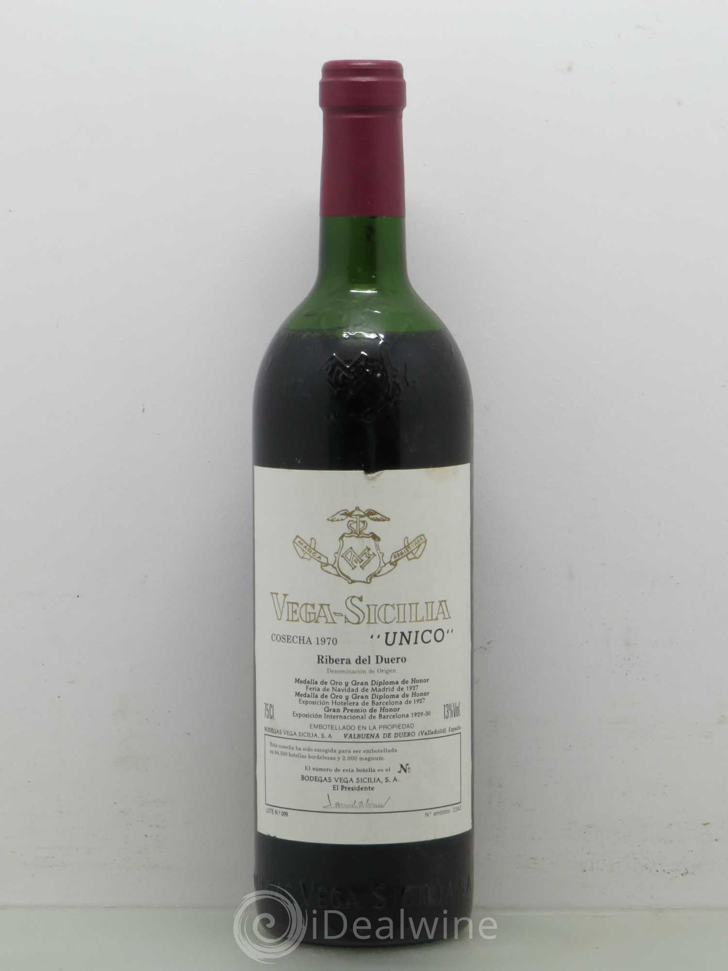 Ribera Del Duero DO Vega Sicilia Unico Famille Alvarez 1970 - Lot de 1 bouteille - 0
